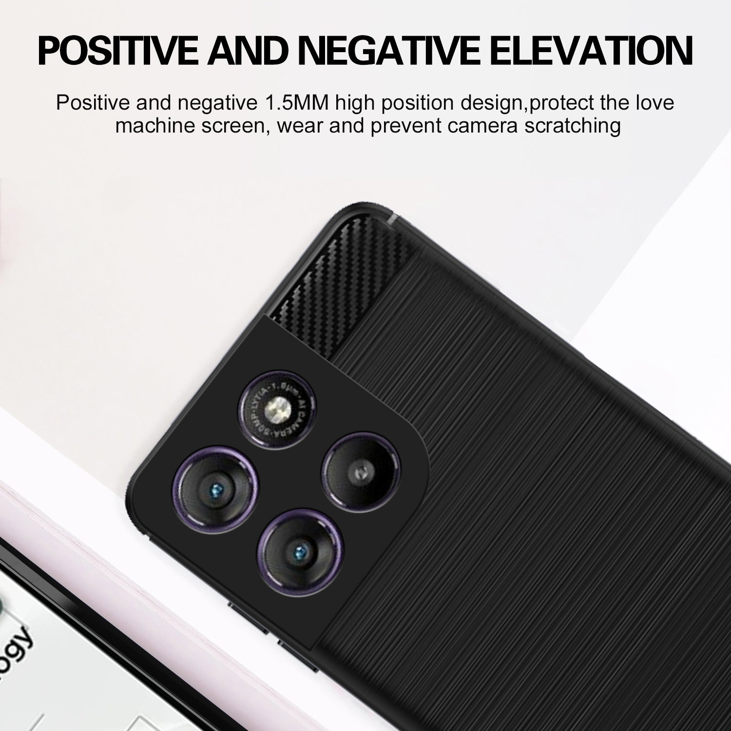 Pikkme Motorola Moto G67 Power 5G / G57 Power 5G Hybrid Carbon Fiber Back Cover (Black)