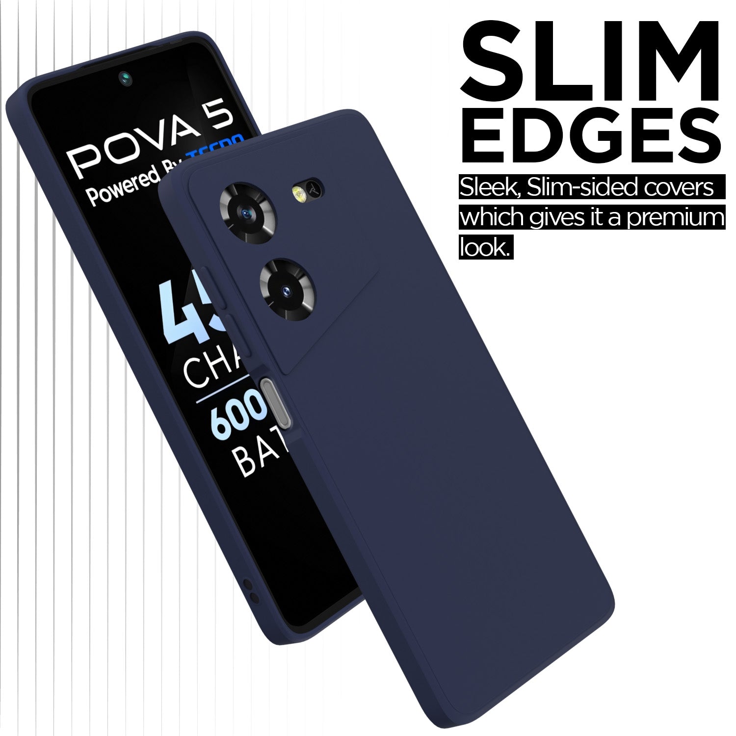 Pikkme Techno Pova 5 / Techno Pova 5 Pro 5G Soft Matte Silicone Shockproof Case | Blue