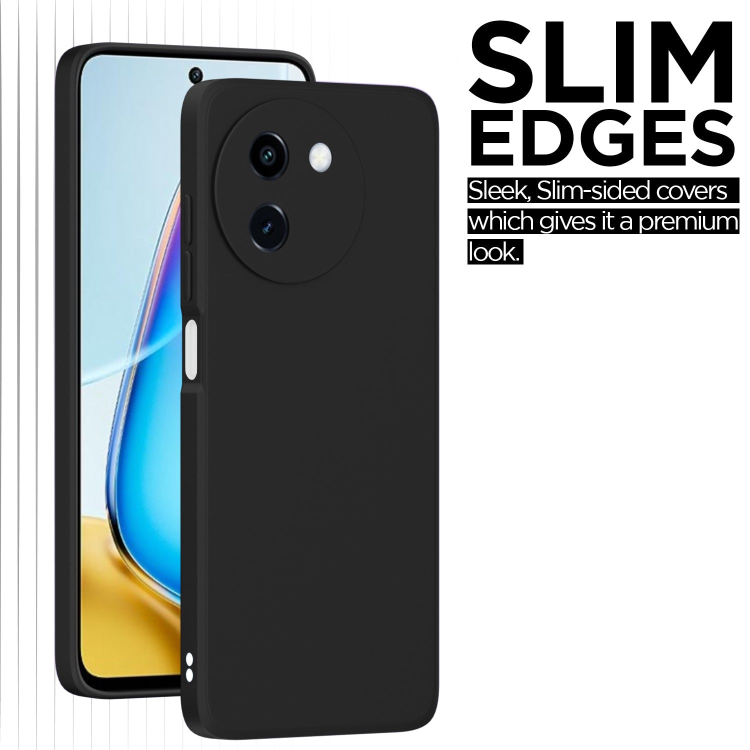 Pikkme Vivo T3 5G / Vivo Y200e 5G Soft Matte Silicone Shockproof Case | Black