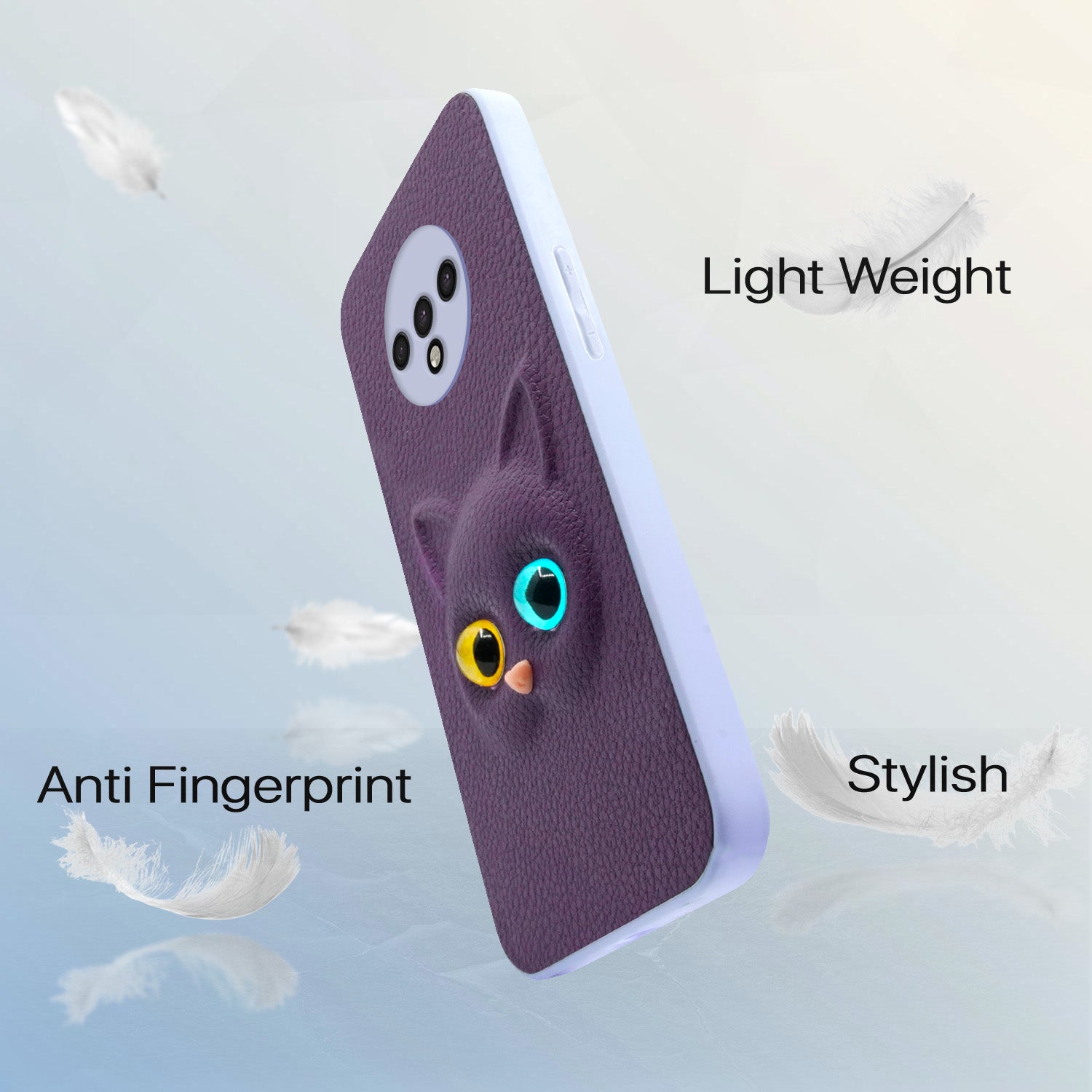 Pikkme Oneplus 7T Kitty Back Cover (Purple)
