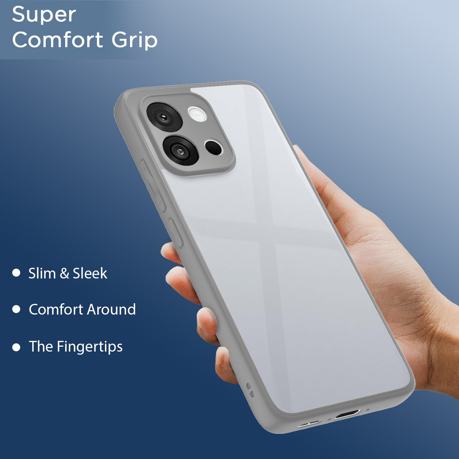 Pikkme OnePlus 13s 5G Eagle 2 Shockproof Sleek Hybrid Armor Back Cover (Grey)