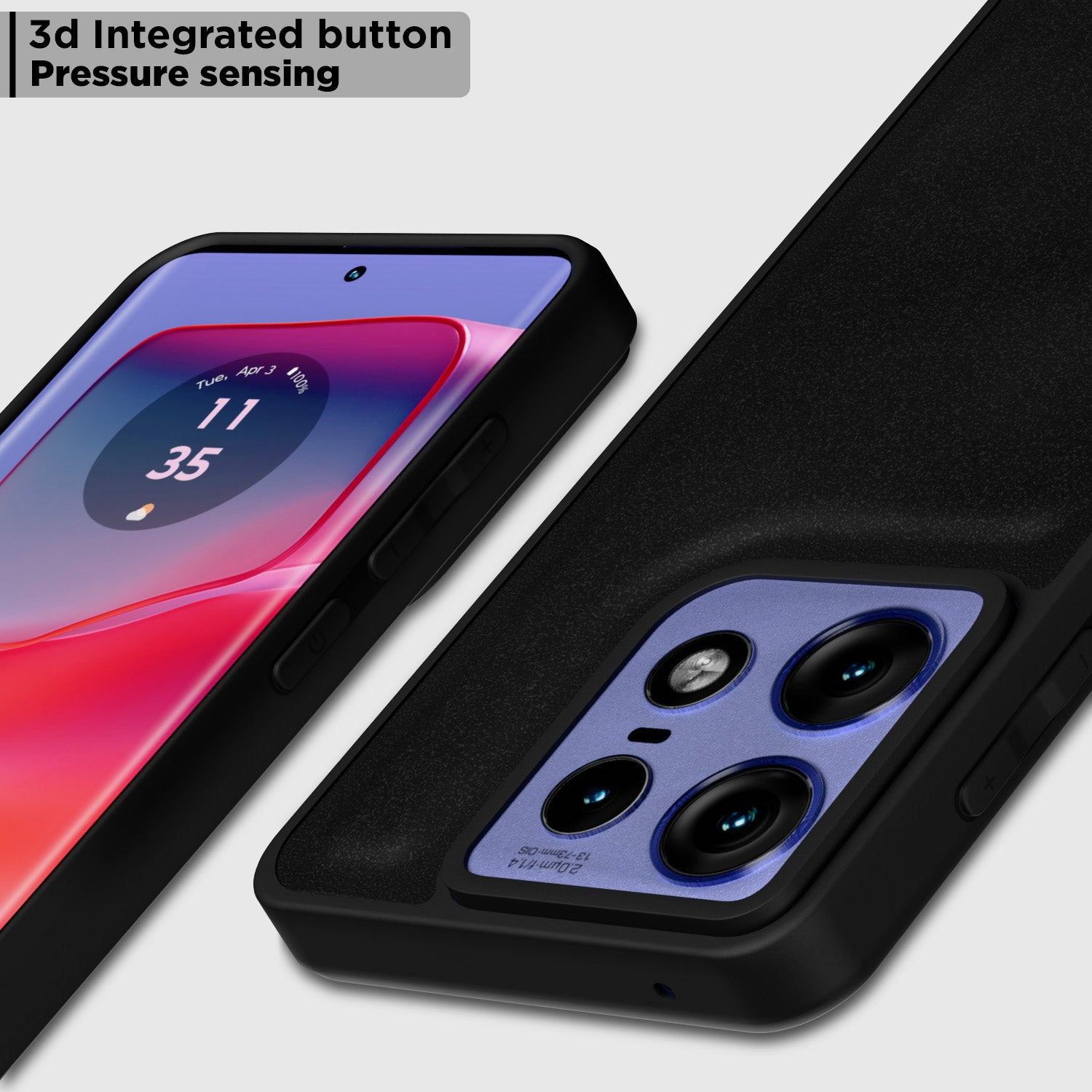 Pikkme Motorola Moto Edge 50 Pro 5G Premium Super Soft-Touch Leatherback Case (Black)