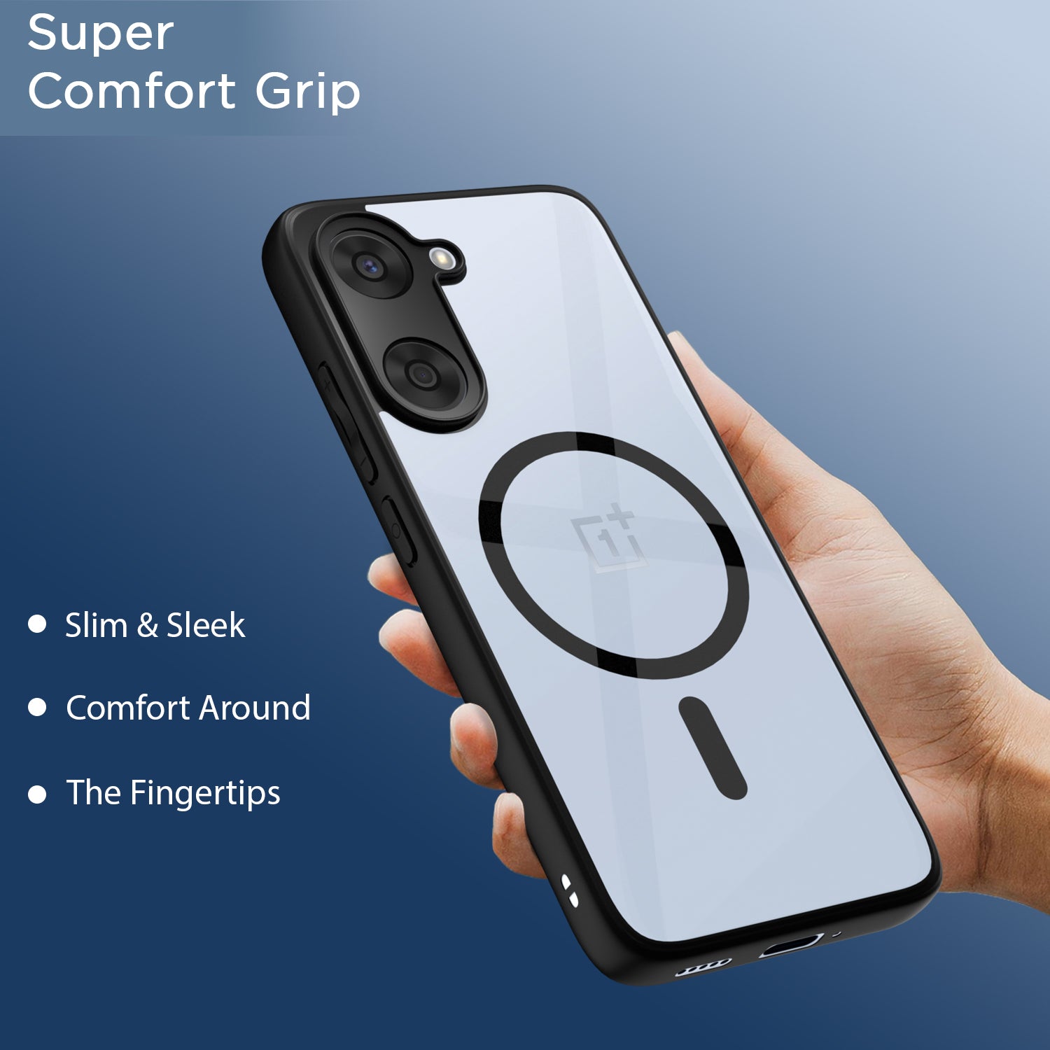 Pikkme OnePlus Nord CE 5 5G Eagle 2 Mag-Safe Shockproof Hard Transparent Back Cover (Black)