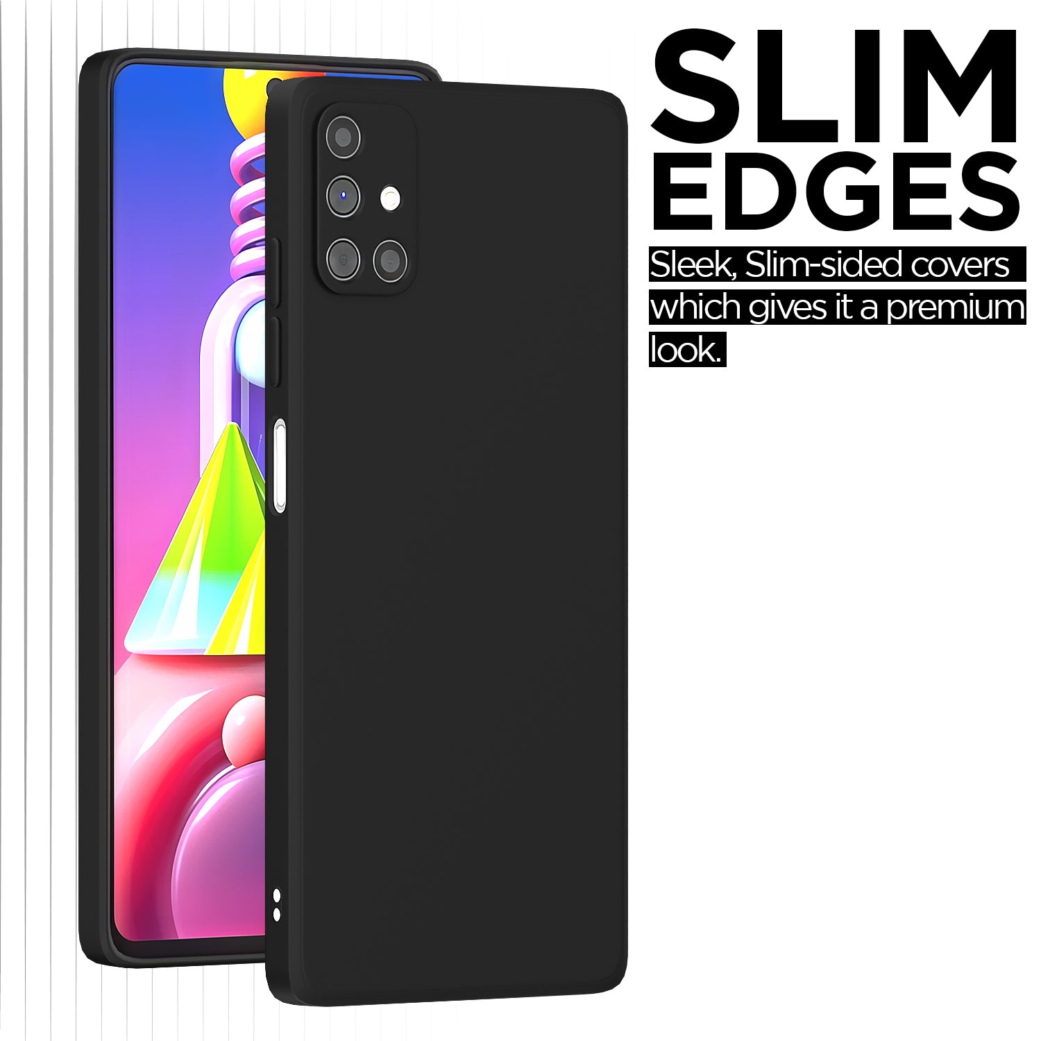 Pikkme Samsung Galaxy M51 Soft Matte Liquid Silicone Back Cover (Black)