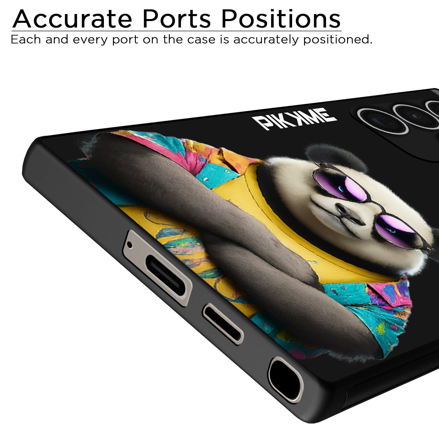 Pikkme Black Panda Swag Samsung Galaxy S22 Ultra 5G NIm2 Back Cover (Design 05)