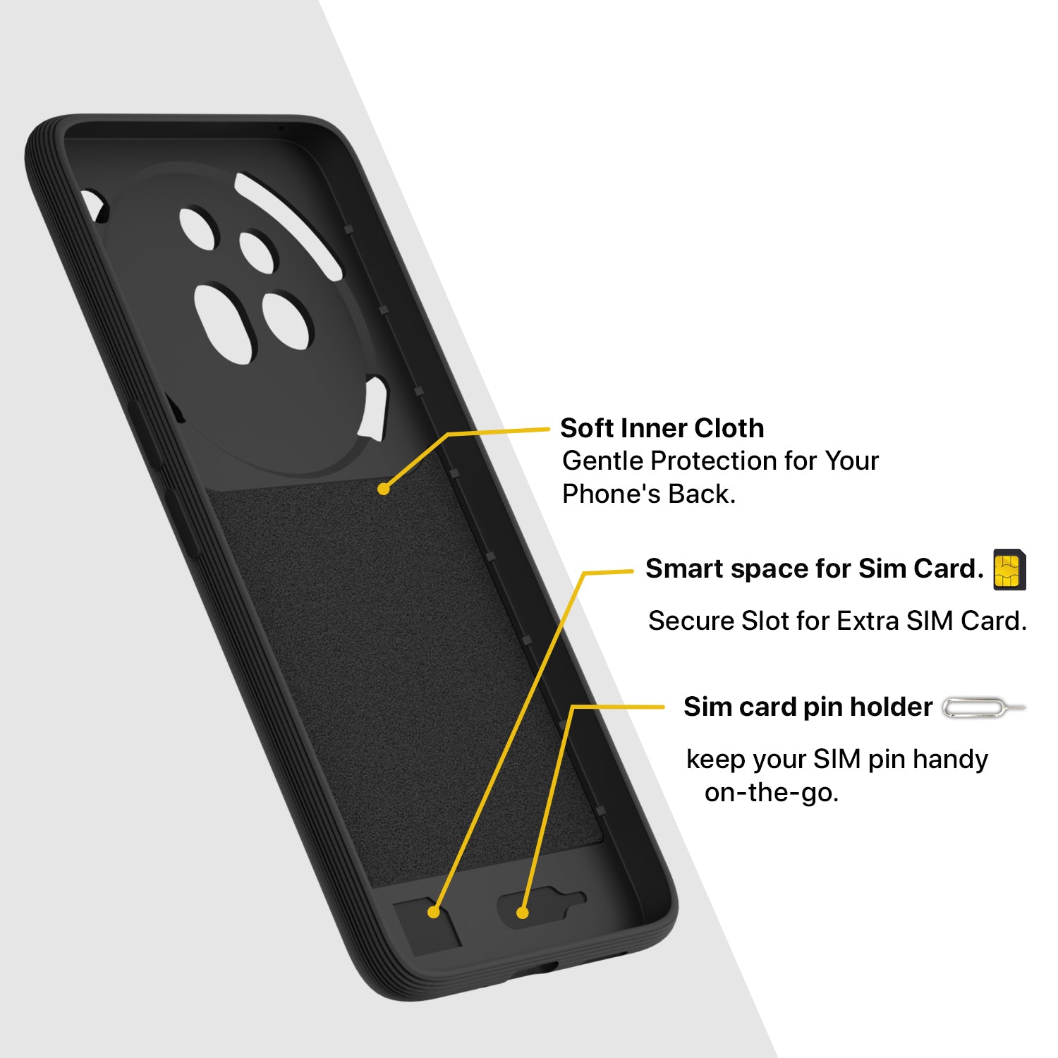 Pikkme Nothing Phone 3a Pro 5G Shockproof Soft Flexible Gencase Back cover (Black)