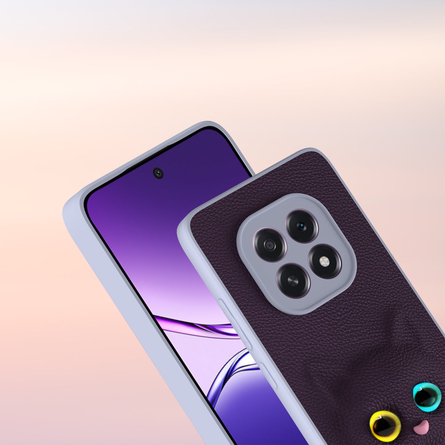 Pikkme Oppo F29 5G Kitty Back Cover (Purple)