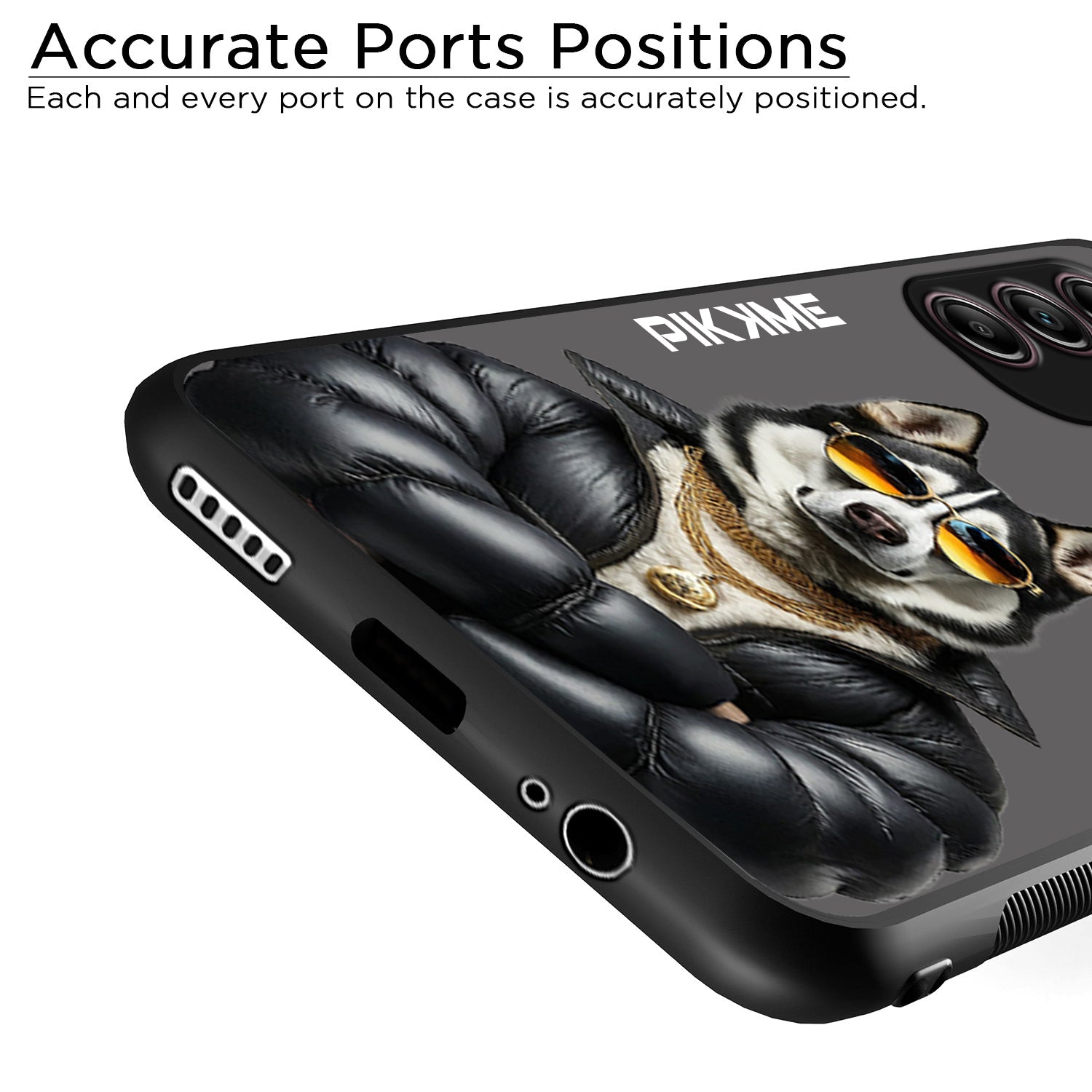 Pikkme Grey Dog Swag Samsung Galaxy M14 Nim2 Back Cover (Design 02)