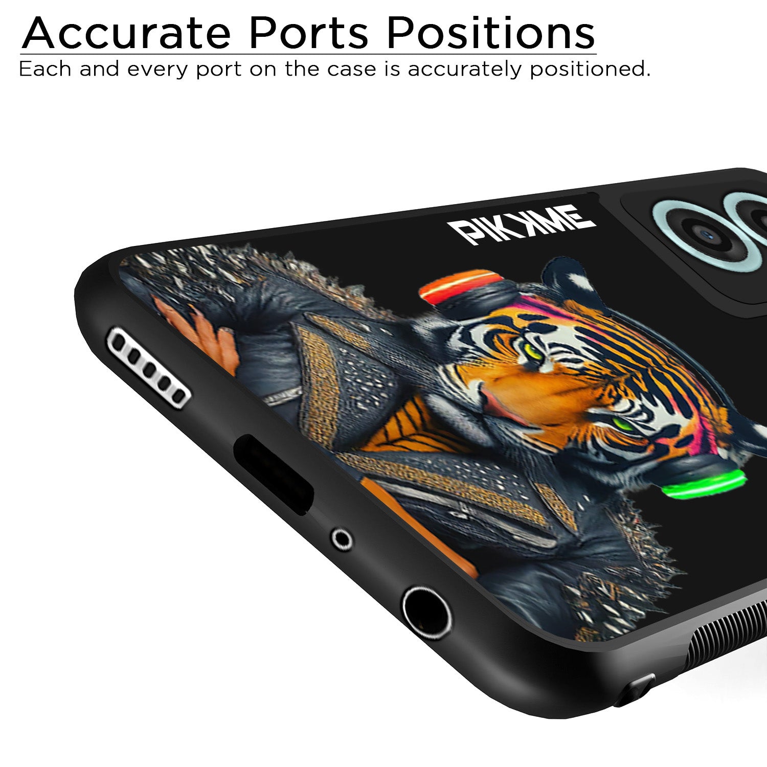 Pikkme Back Cover Pc Tpu + Printed Cool Funky Stylish Black Tiger Swag Raised Edges Camera Protection |Bumper Case For OnePlus Nord Ce 2 5G