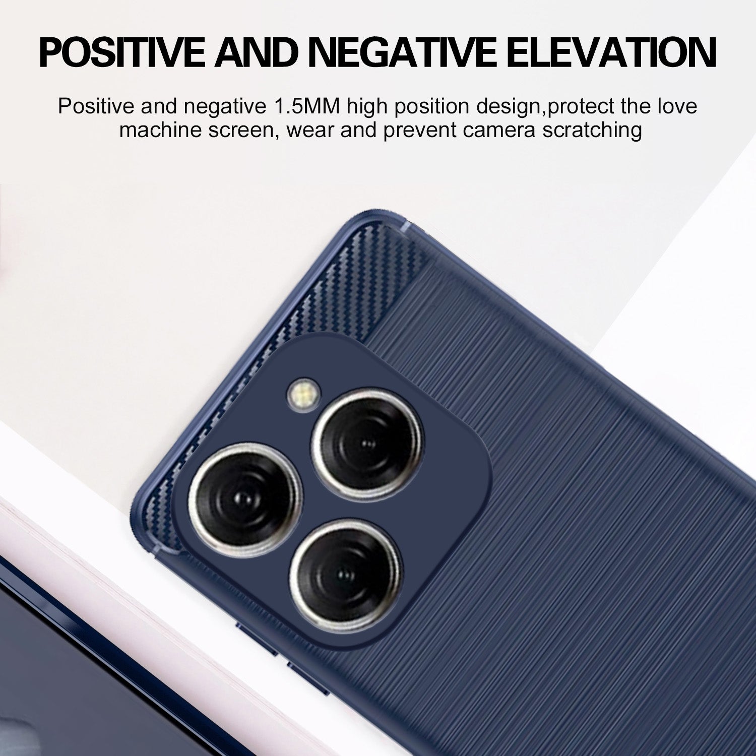 Pikkme Tecno Spark 20 Pro Hybrid Carbon Fiber Back Cover (Blue)