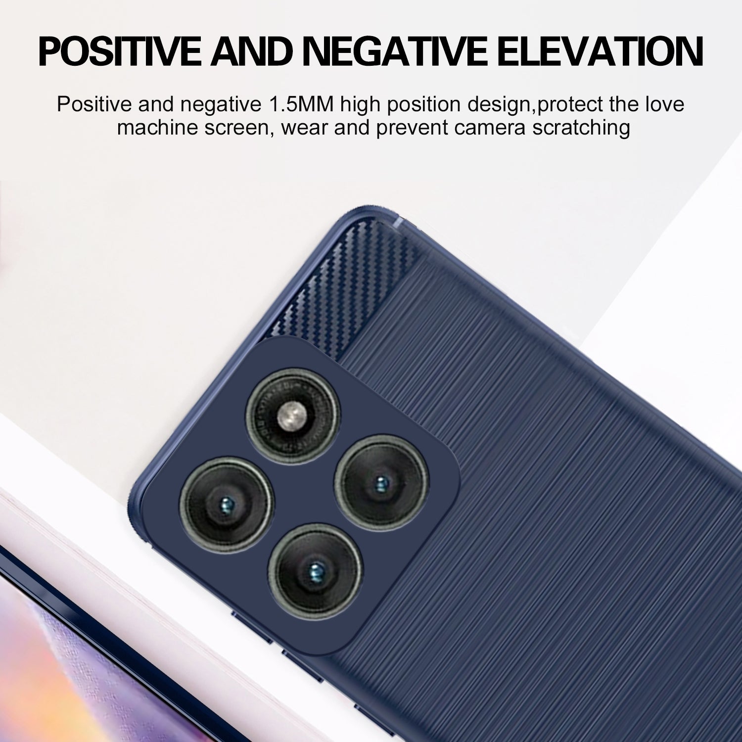 Pikkme Motorola Moto Edge 60 Pro 5G Hybrid Carbon Fiber Back Cover (Blue)