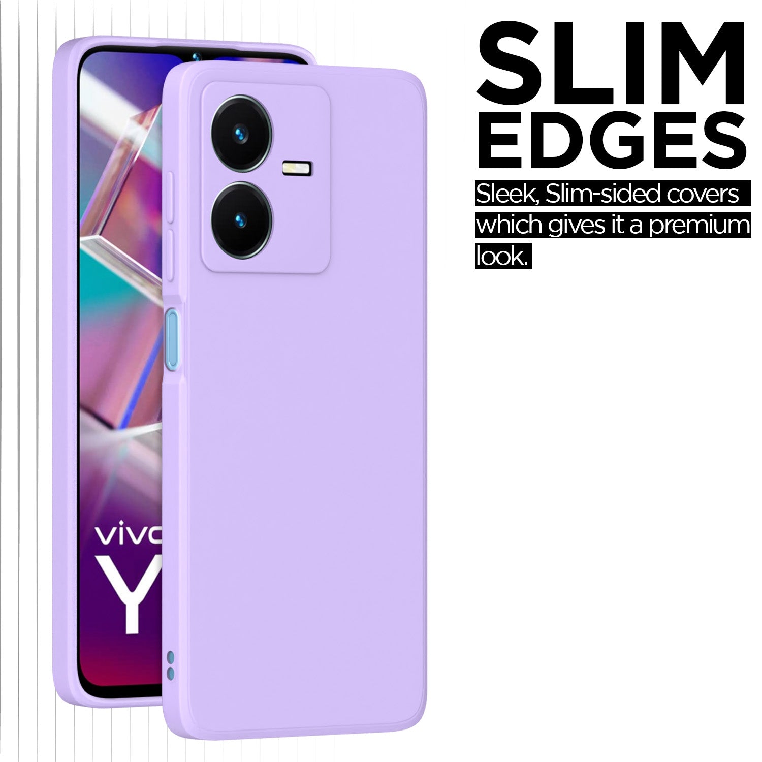Pikkme Vivo Y22 Soft Matte Silicone Shockproof Case | Purple
