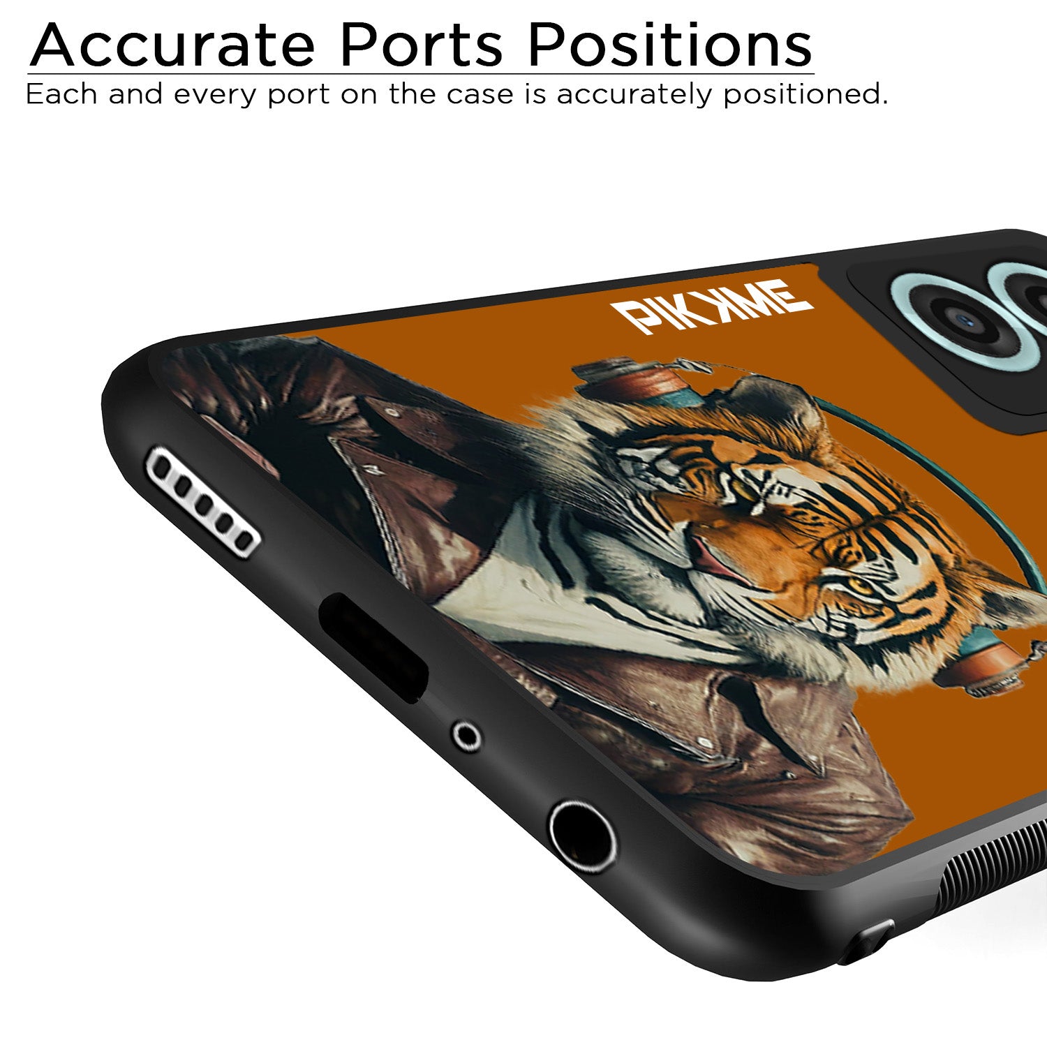 Pikkme Back Cover Pc Tpu + Printed Cool Funky Stylish Brown Tiger Swag Raised Edges Camera Protection |Bumper Case For OnePlus Nord Ce 2 5G