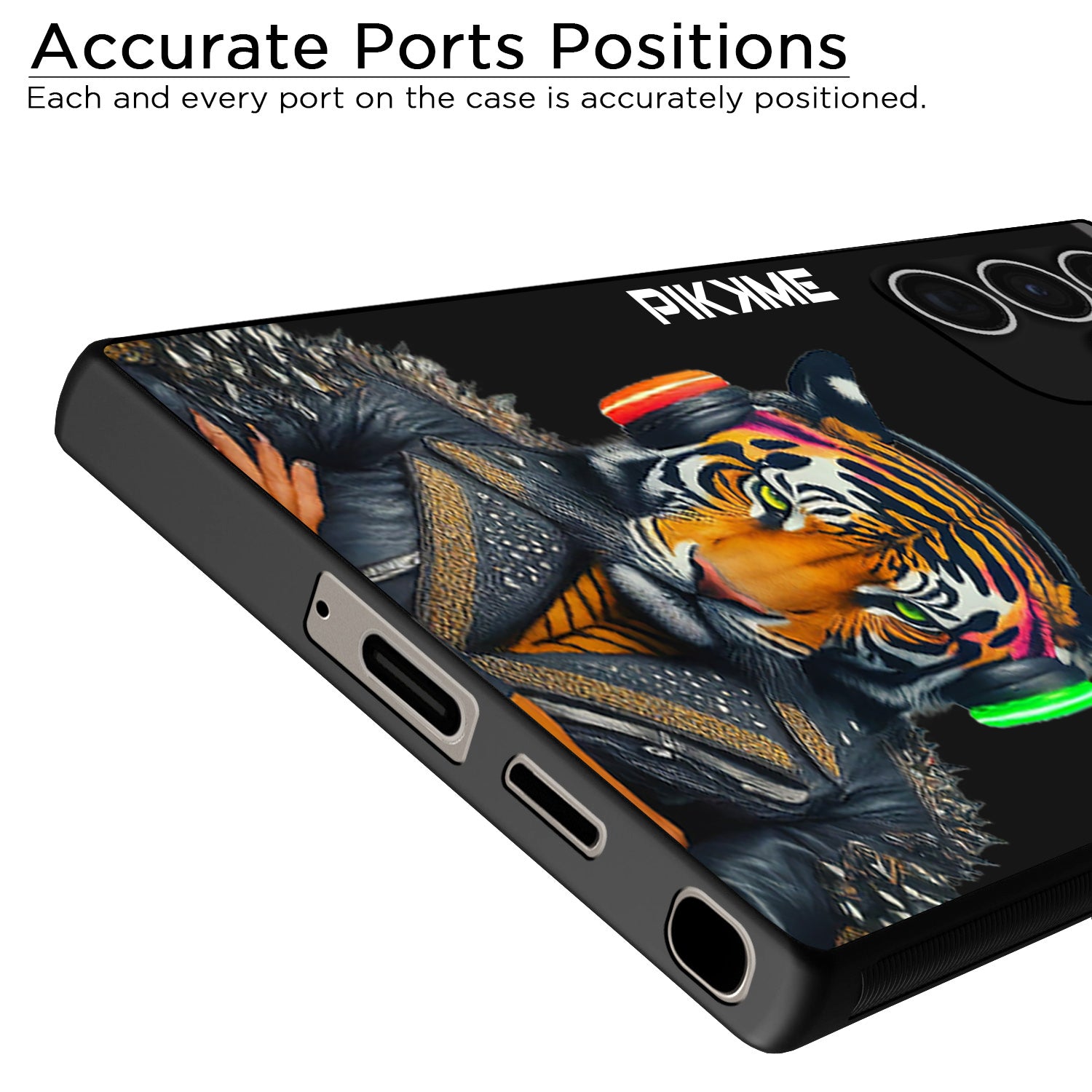 Pikkme Black Tiger Swag Samsung Galaxy S22 Ultra 5G NIm2 Back Cover (Design 06)