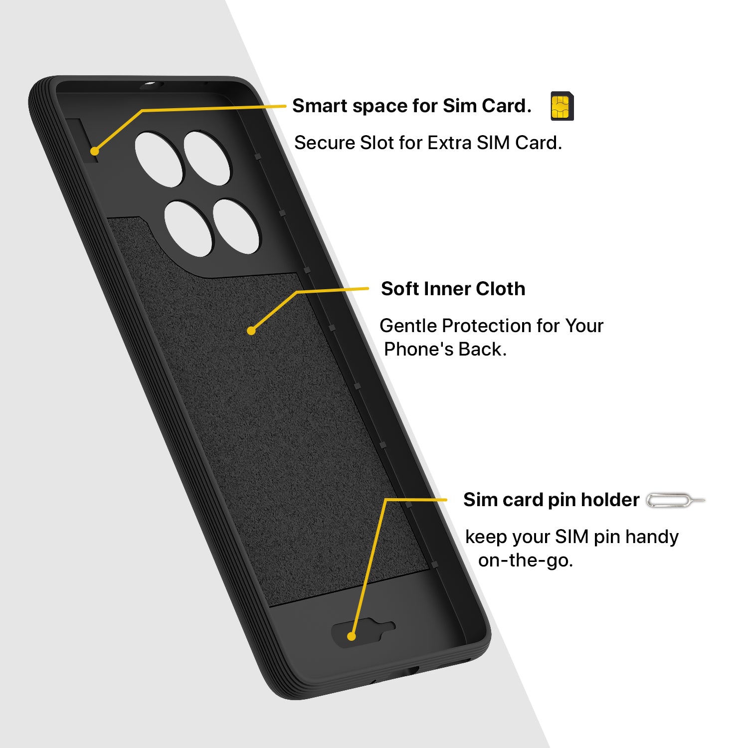 Pikkme iQOO Neo 10 5G Shockproof Soft Flexible Gencase Back Cover (Black)