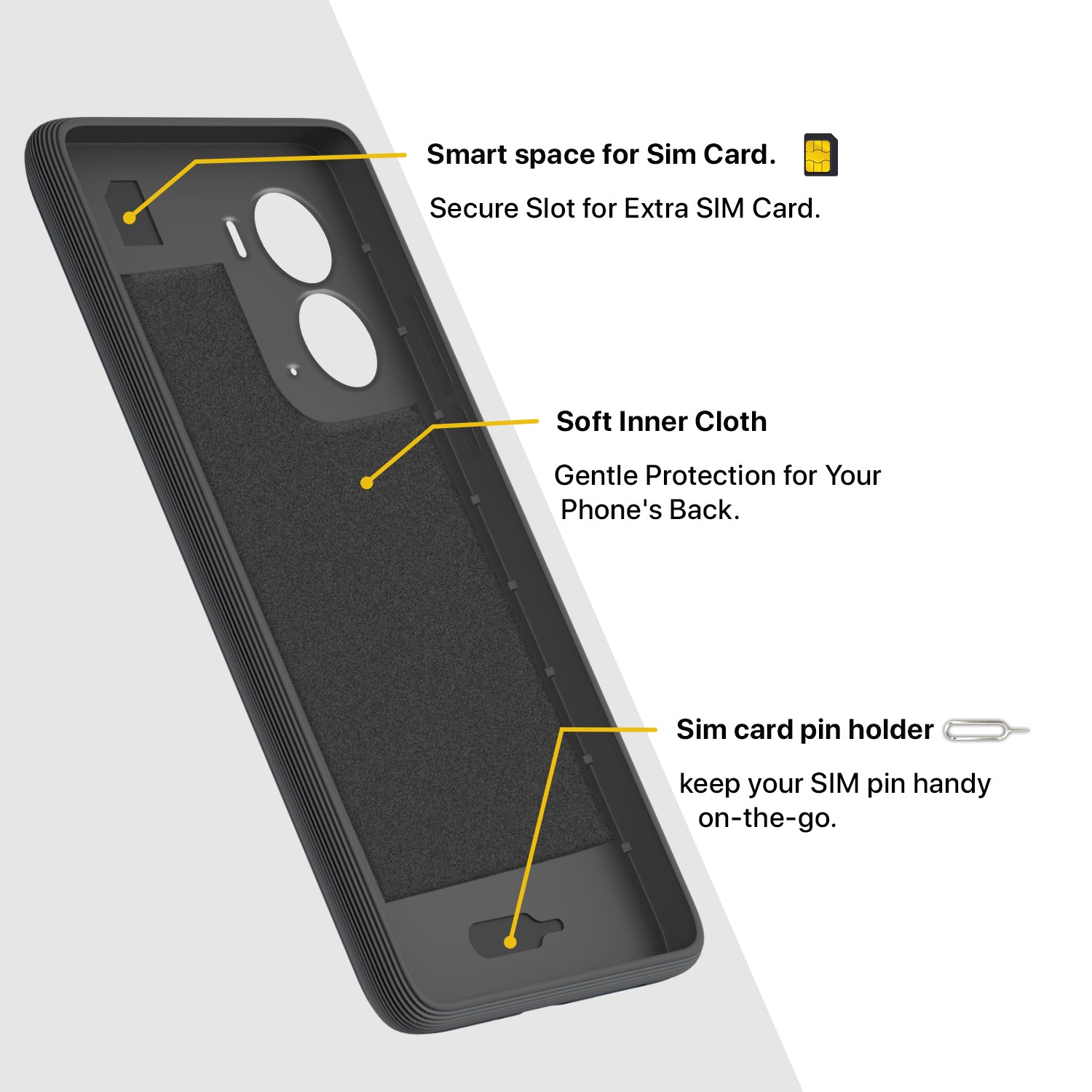 Pikkme Realme P3 5G Shockproof Soft Flexible Gencase Back Cover (Grey)