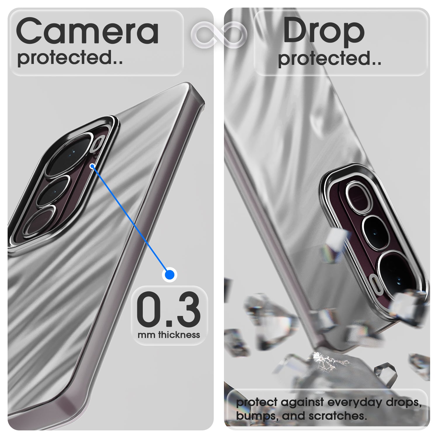 Pikkme Vivo Y400 Pro 5G Swirl Design Silver Forest Back Cover (Silver)