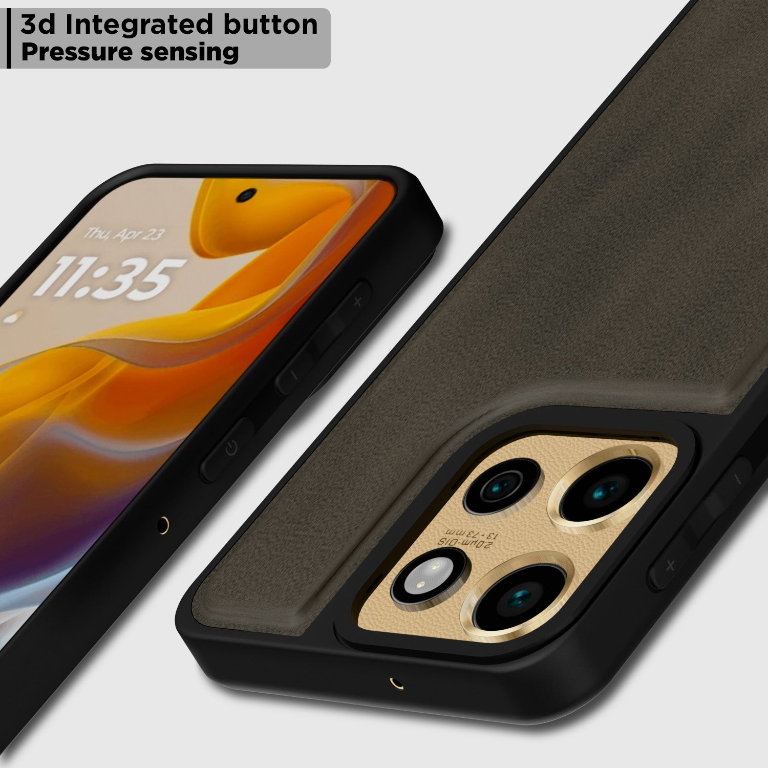 Pikkme Motorola Moto Edge 50 Neo 5G Premium Super Soft-Touch Leatherback Case (Brown)