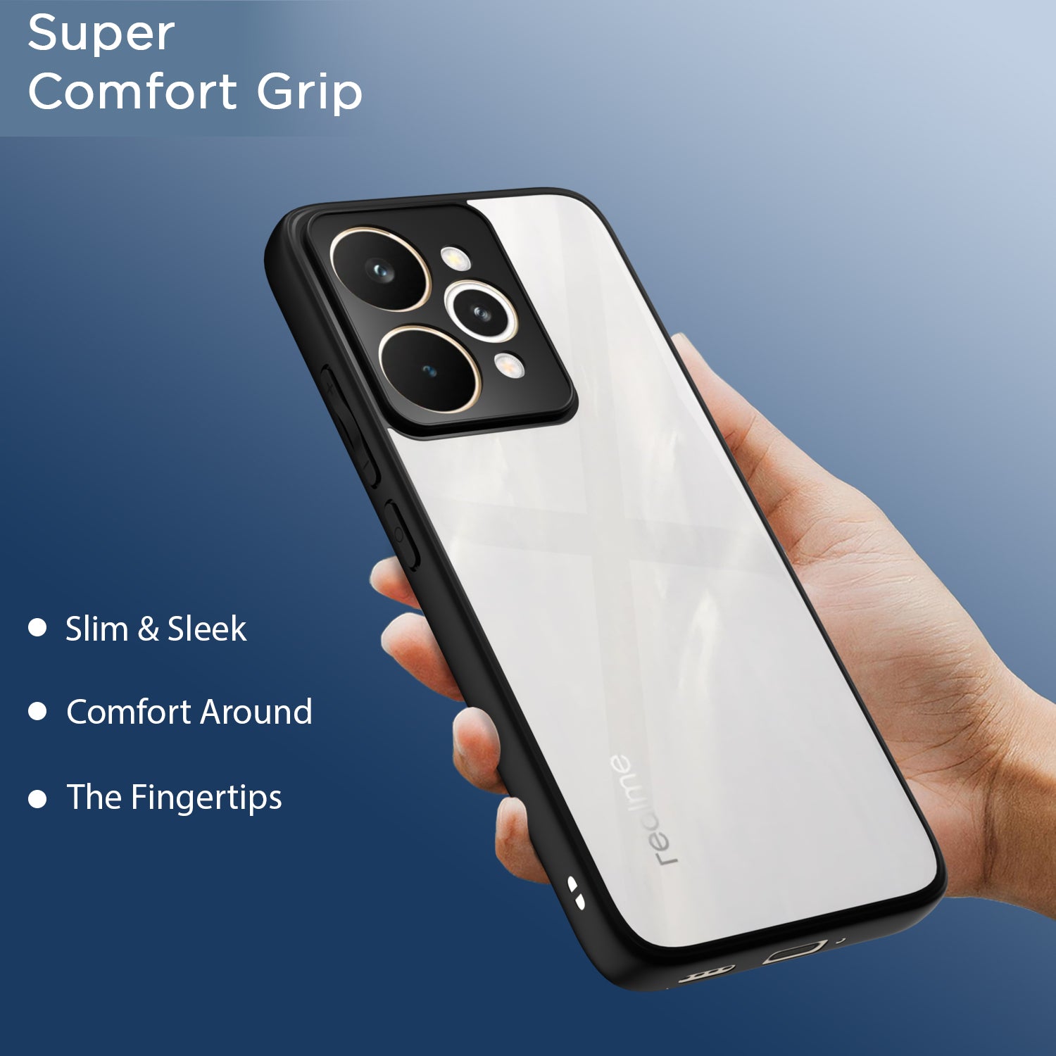 Pikkme Realme 15 pro 5G Eagle 2 Shockproof Crystal Clear Sleek Hybrid Armor Back cover (Black)