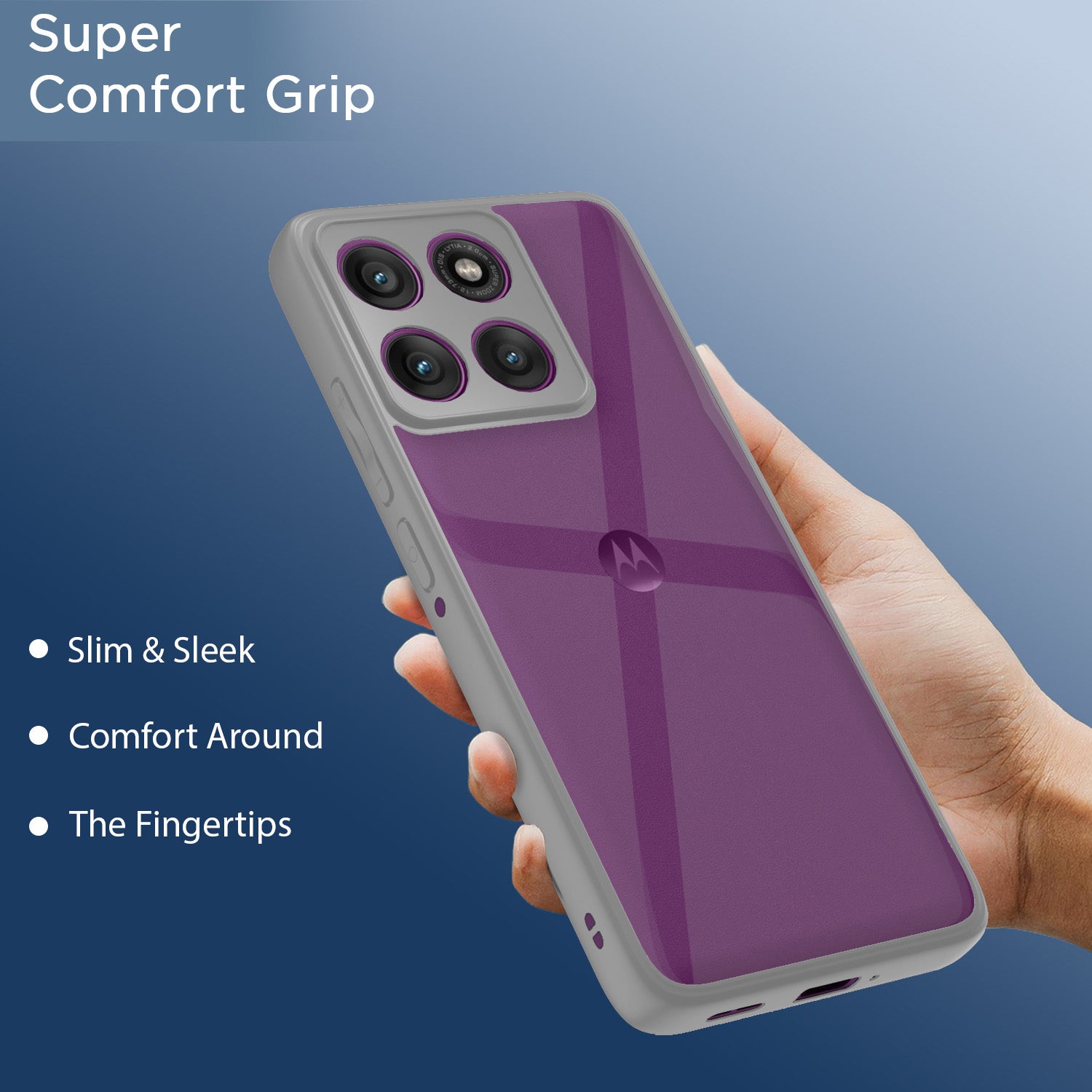 Pikkme Motorola Moto Edge 60 Pro 5G Eagle 2 Shockproof Sleek Hybrid Armor Back Cover (Grey)
