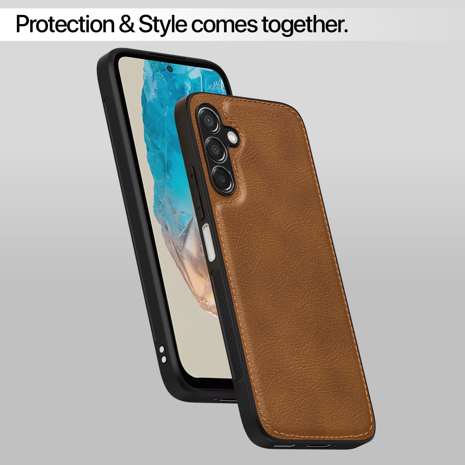 Pikkme Samsung Galaxy M35 5G Leatherback Back Case | Brown