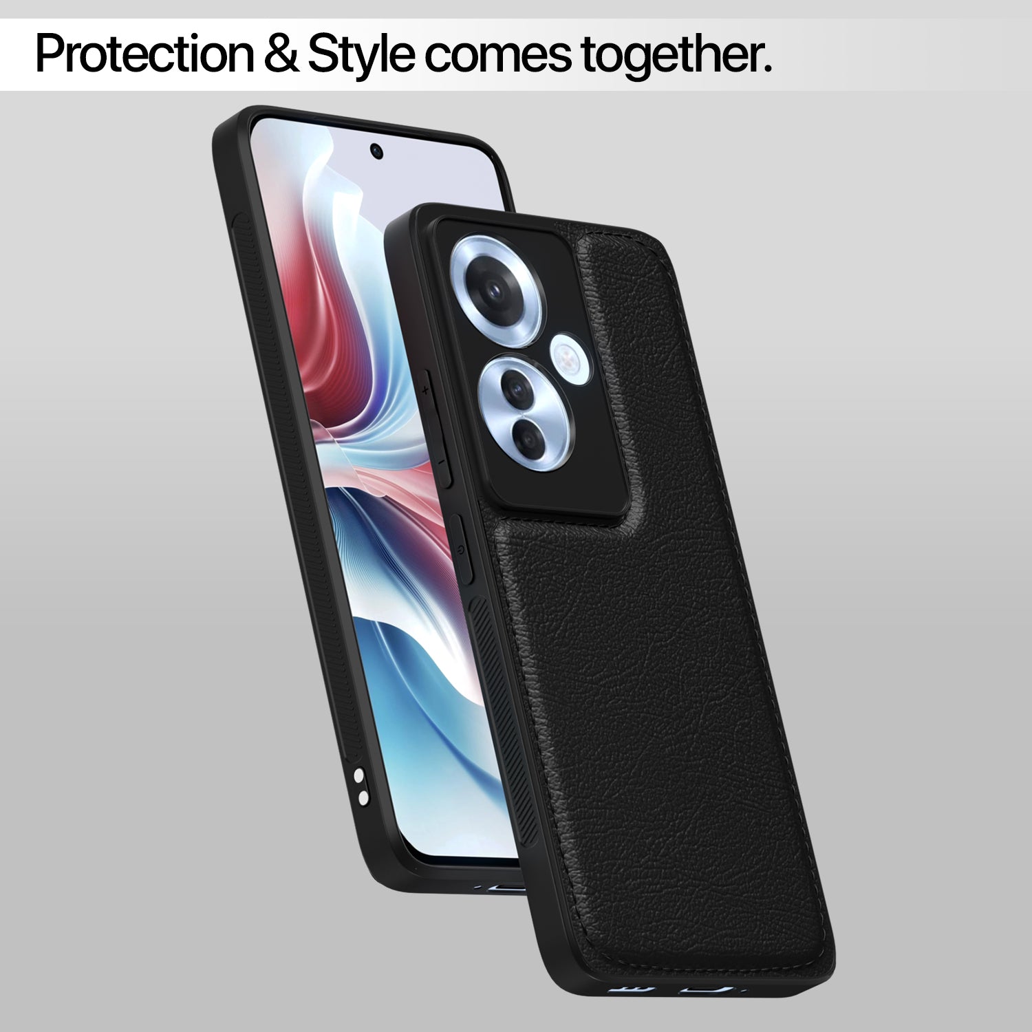 Pikkme Moto Edge 50 5G Leatherback Back Case | Black