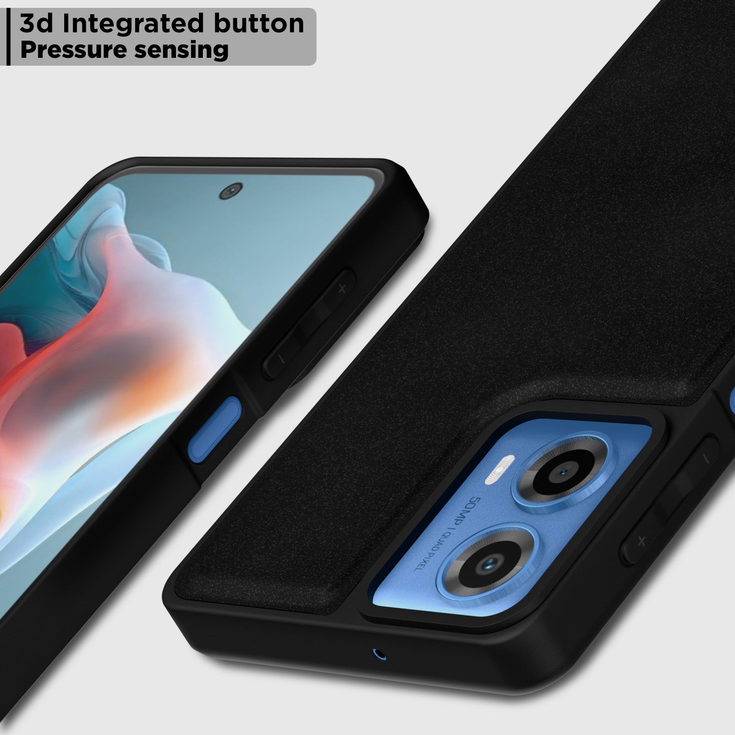 Pikkme Motorola Moto G34 / G45 5G Premium Super Soft-Touch Leatherback Case (Black)
