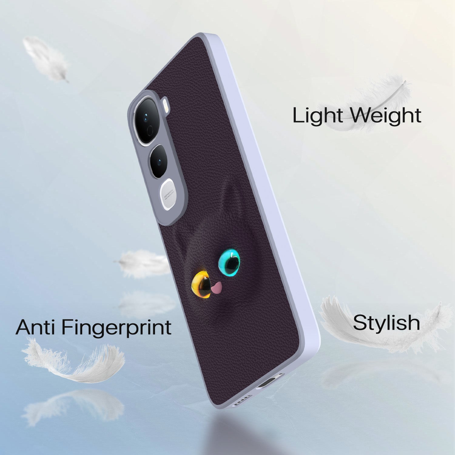 Pikkme Vivo Y400 Pro 5G kitty Back Cover (Purple)