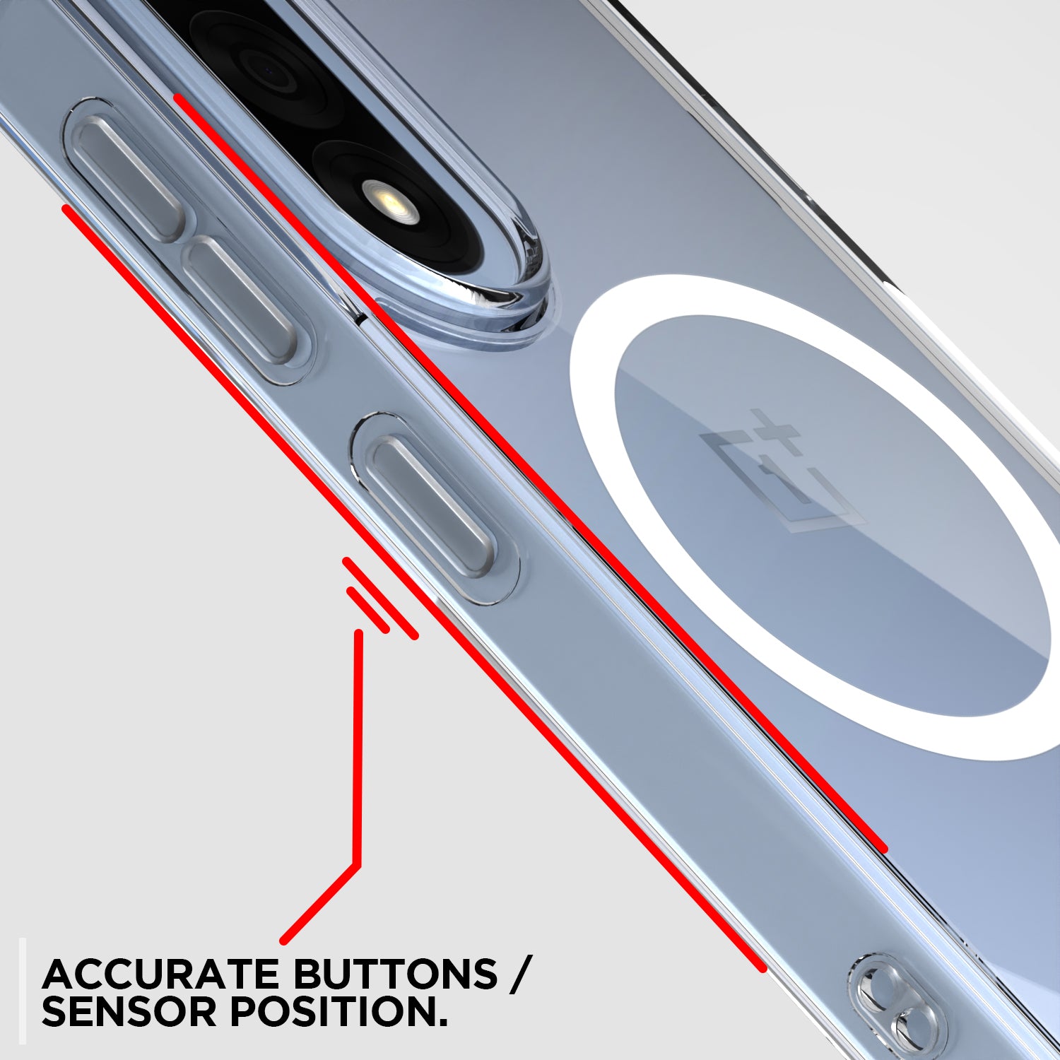 Pikkme OnePlus Nord 5 5G Mag-Safe Shockproof PC + TPU Back Cover (Transparent)