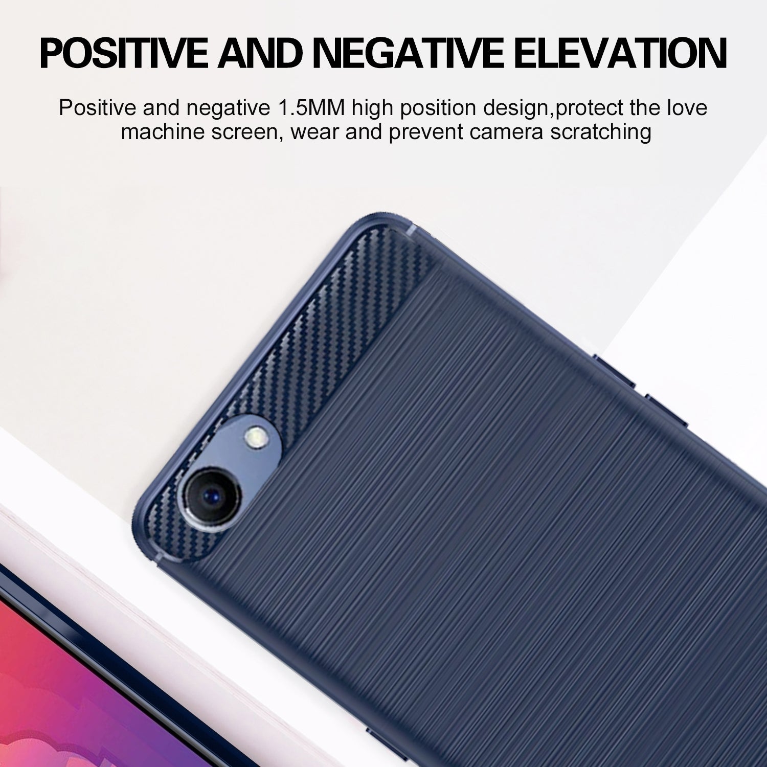 Pikkme Realme 1 Hybrid Carbon Fiber Back Cover (Blue)