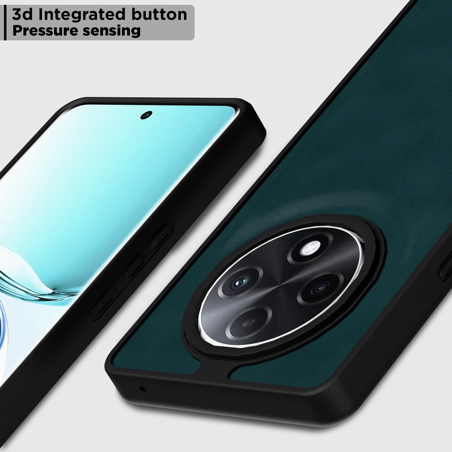 Pikkme Oppo A3 Pro 5G Premium Super Soft-Touch Leatherback Case (Green)