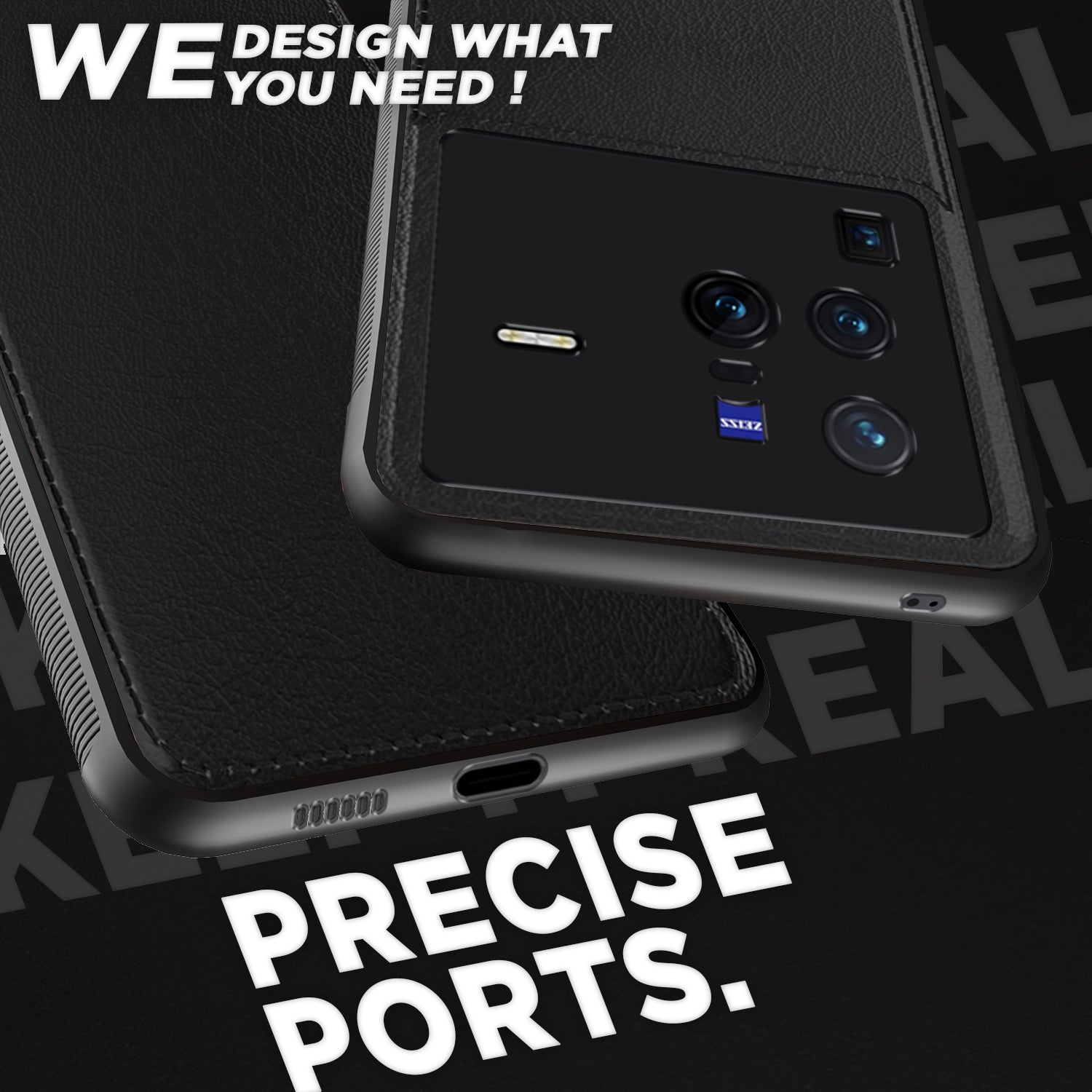 Pikkme Vivo X80 Pro Leatherback Back Case | Black