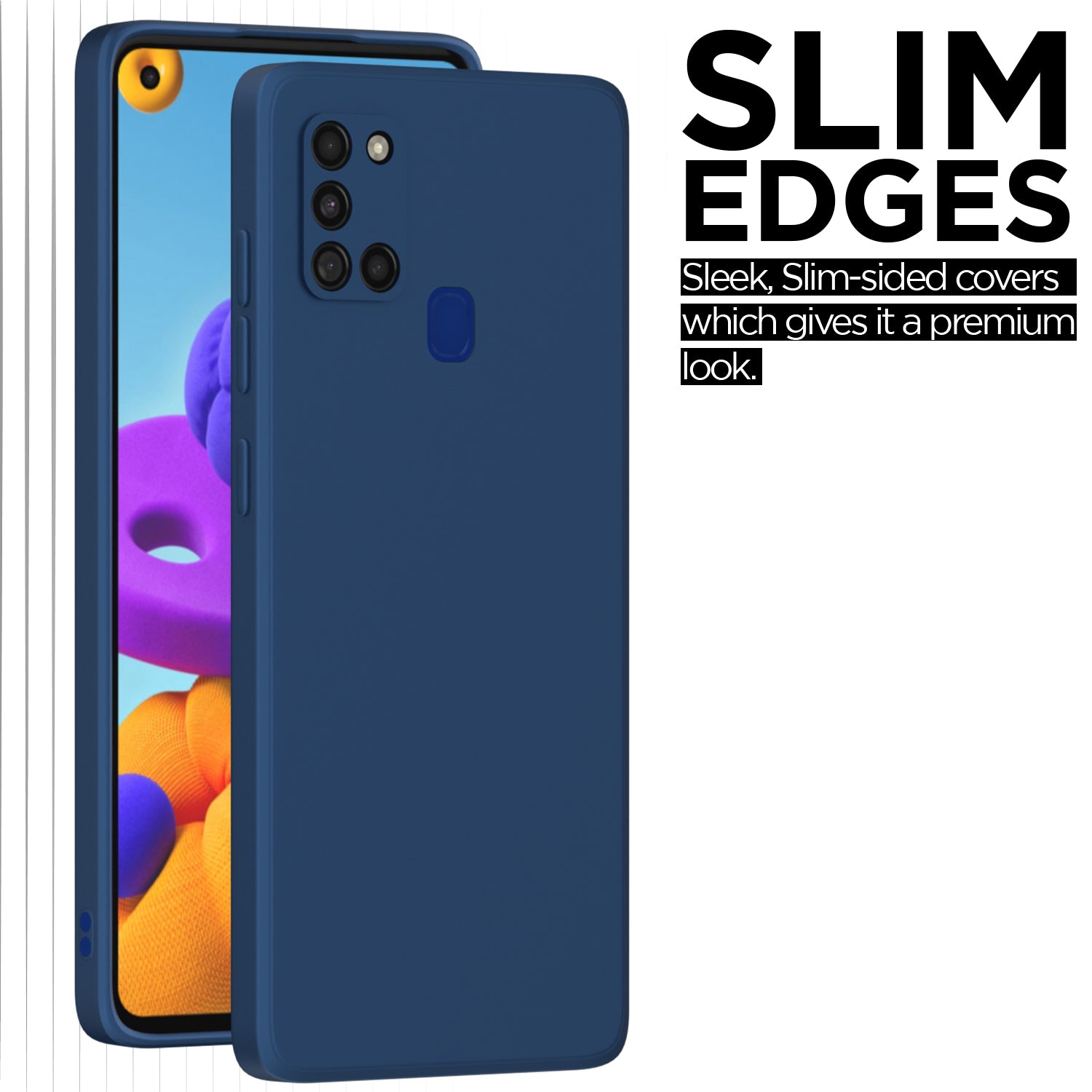 Pikkme Samsung Galaxy A21s Liquid Silicone Back Cover | Blue