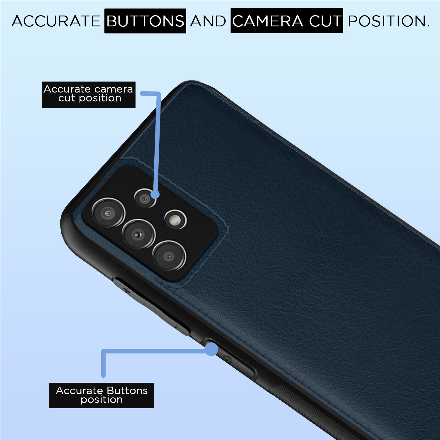 Pikkme Samsung Galaxy A33 5G Leatherback Back Case | Blue