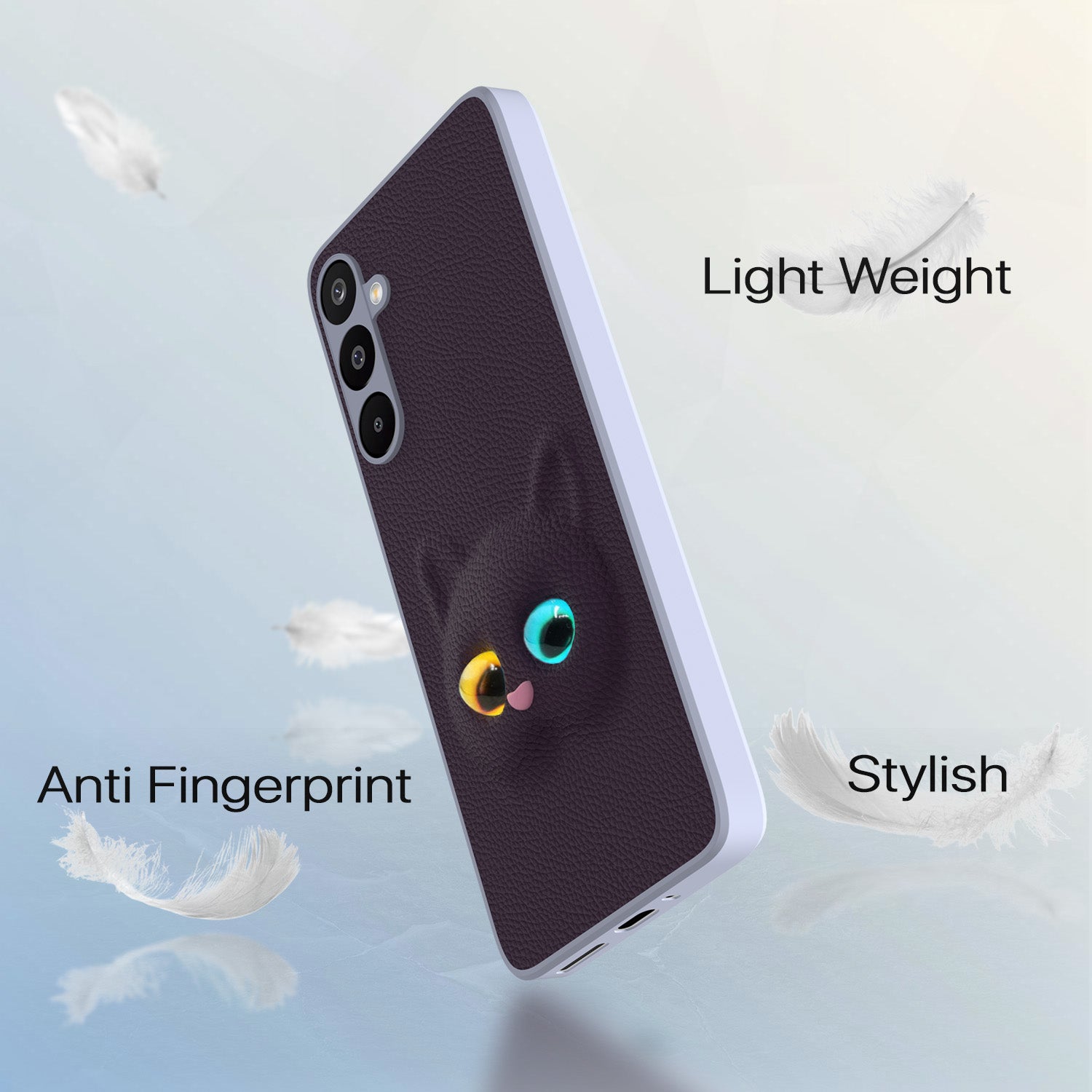 Pikkme Samsung Galaxy M16 5G kitty Back Cover (Purple)