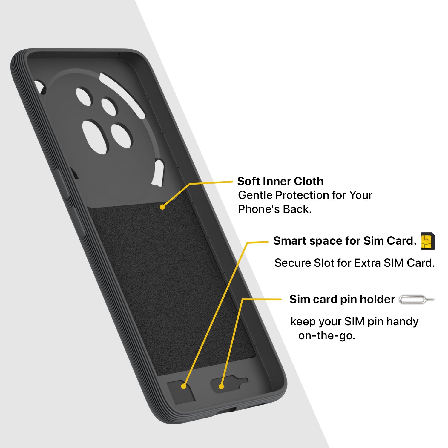 Pikkme Nothing Phone 3a Pro 5G Shockproof Soft Flexible Gencase Back cover (Grey)