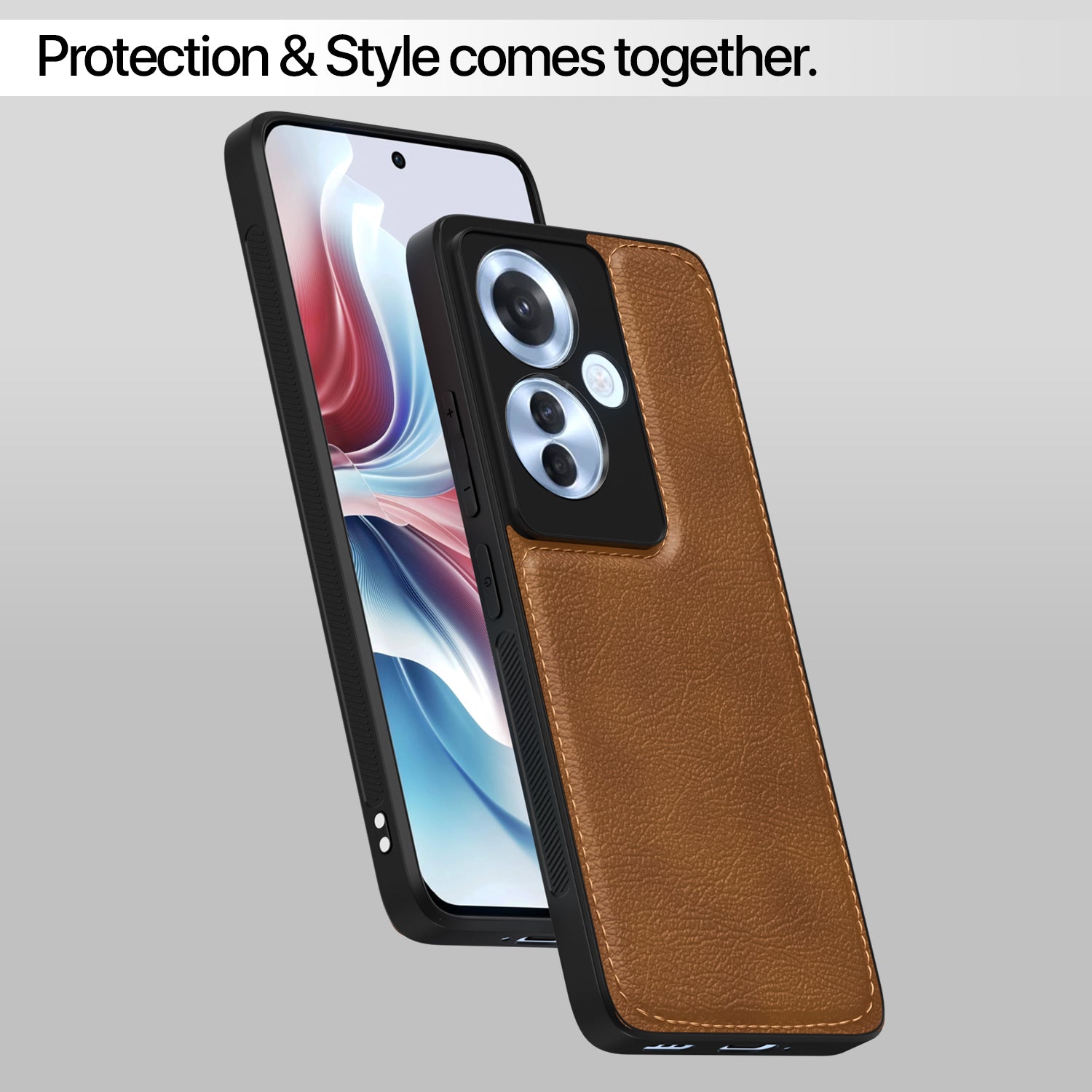 Pikkme Moto Edge 50 5G Leather Back Case | Brown