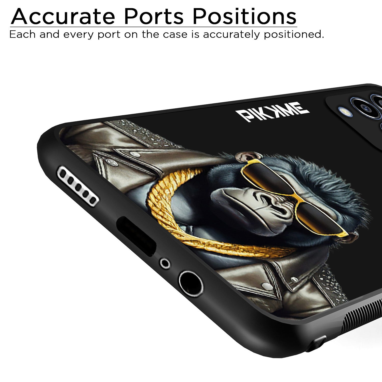 Pikkme Black Gorilla Swag Samsung Galaxy M33 5G Nim2 Back Cover (Design 07)