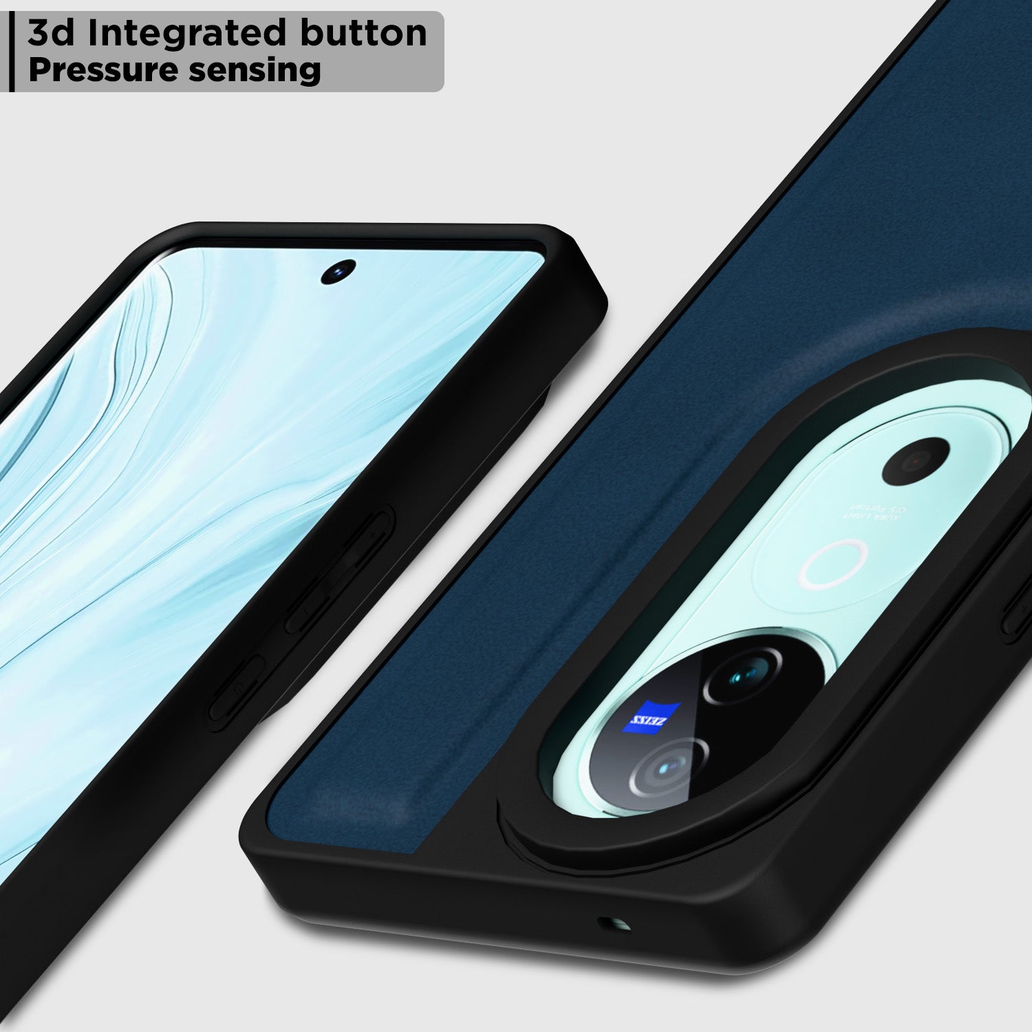 Pikkme Vivo V40 5G / V40 Pro 5G / T3 Ultra 5G Premium Leatherback Case (Blue)