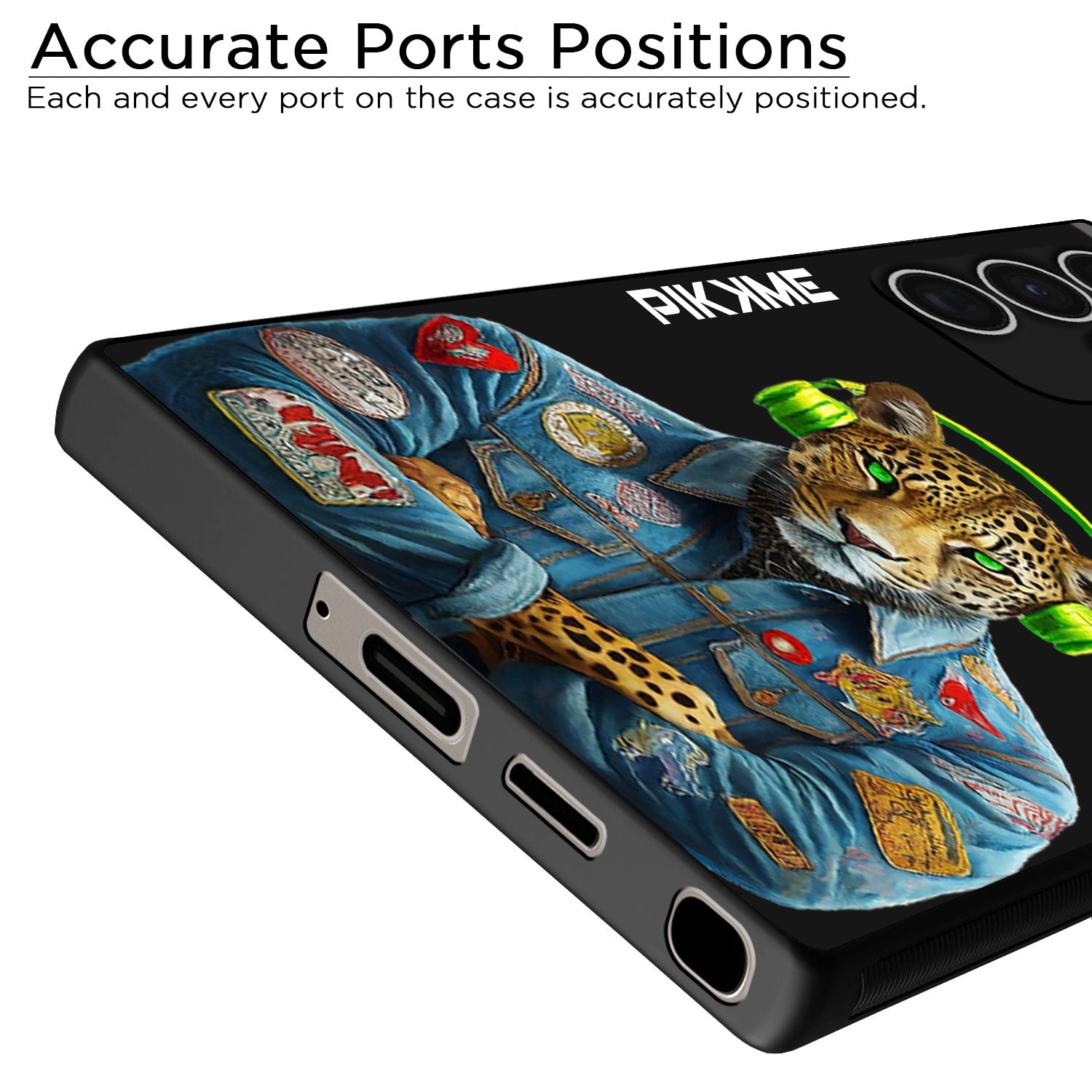Pikkme Stylish Black Leopard Swag Samsung Galaxy S24 Ultra 5G Nim2 Back Cover (Design 03)