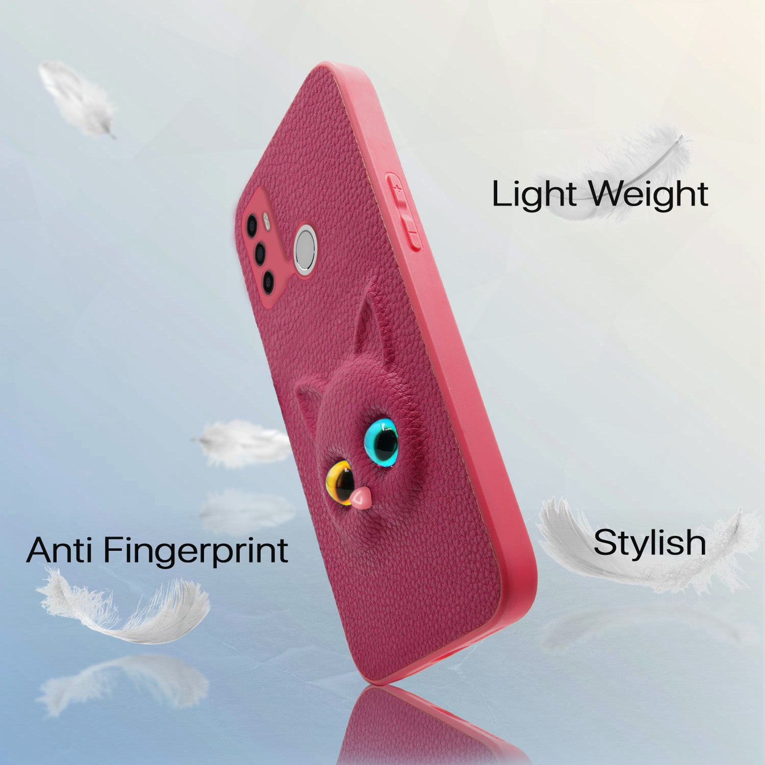 Pikkme Oppo A53 Kitty Back Cover (Pink)