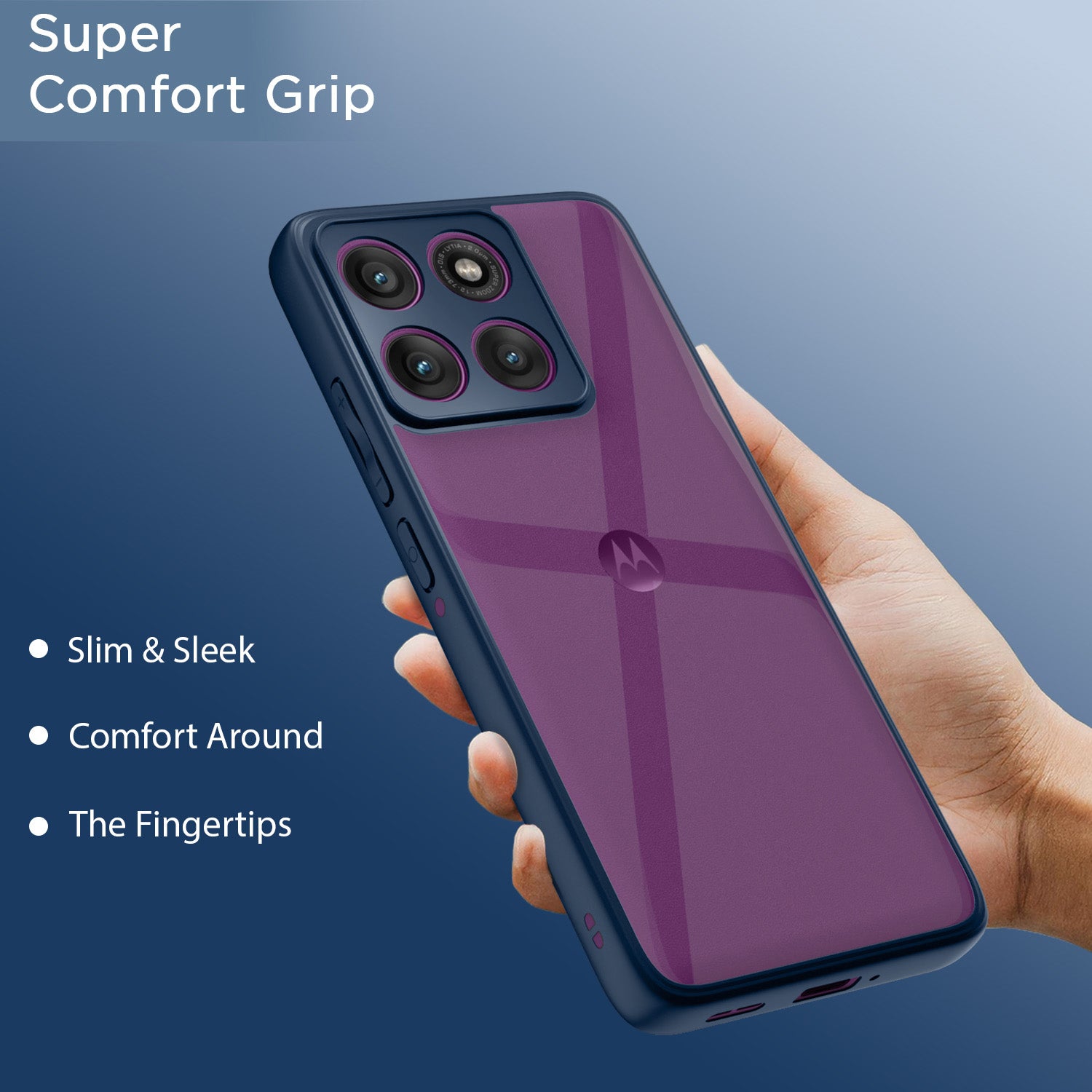 Pikkme Motorola Moto Edge 60 Pro 5G Eagle 2 Shockproof Sleek Hybrid Armor Back Cover (Blue)