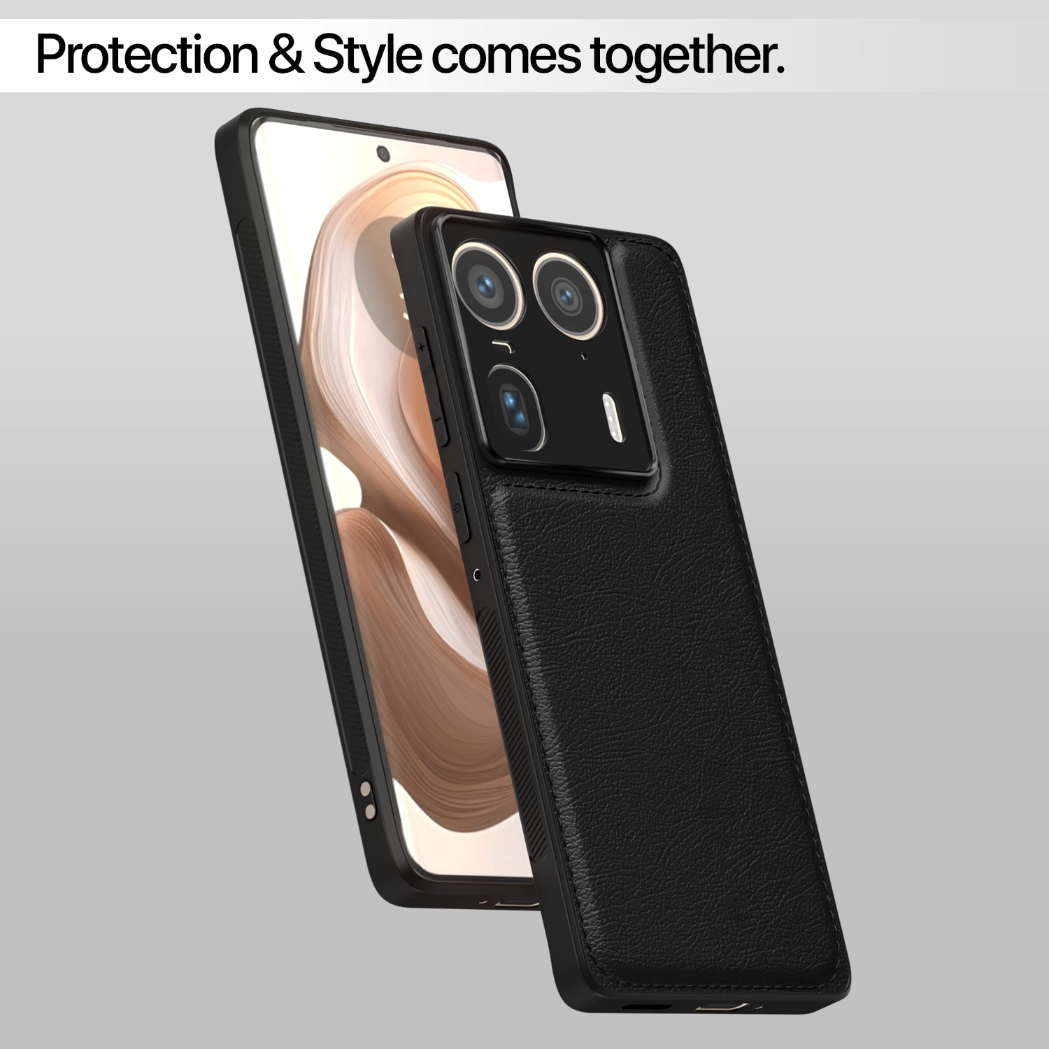 Pikkme Moto Edge 50 Ultra 5G Leatherback Back Case | Black