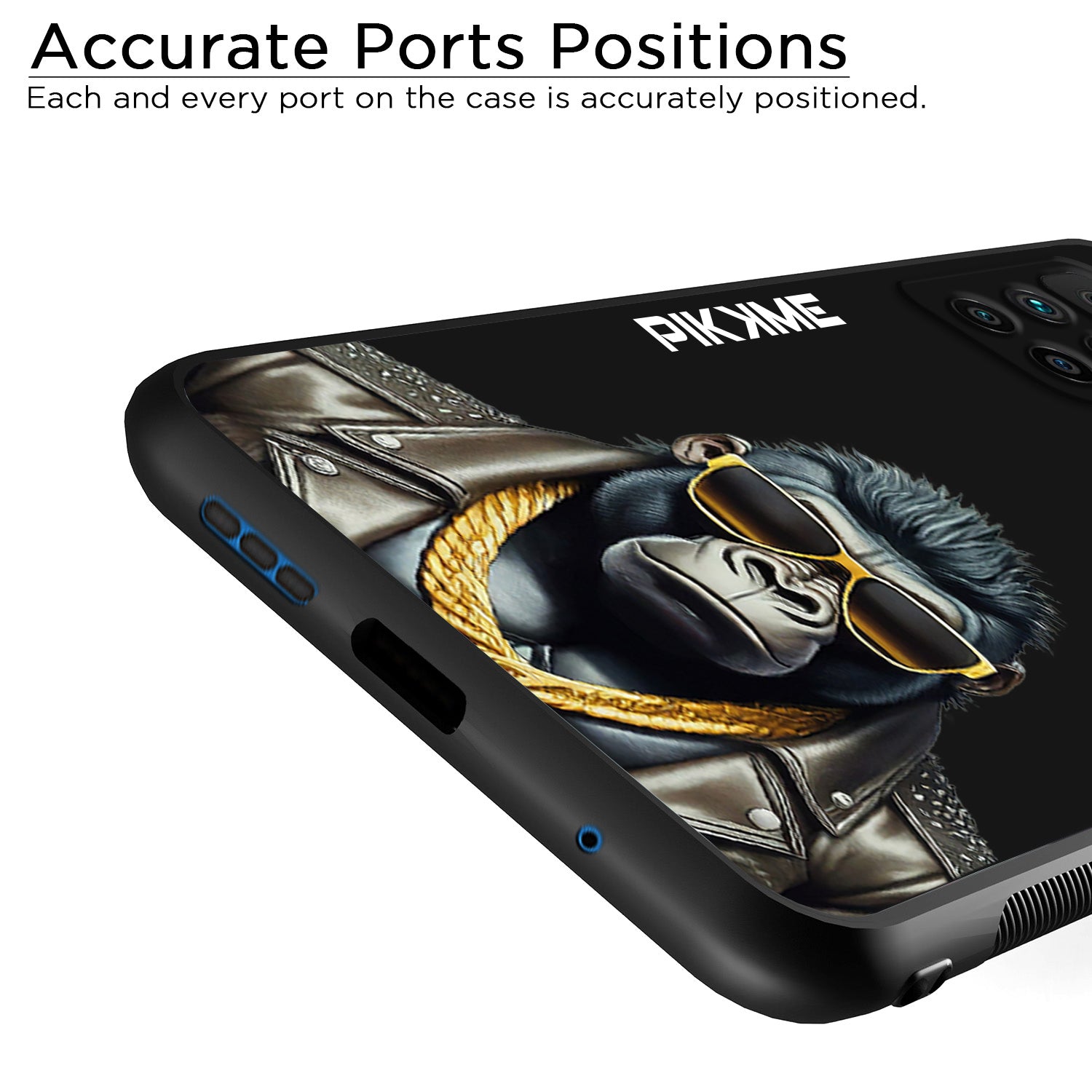 Pikkme Stylish Black Gorilla Swag Redmi 10 Prime Nim2 Back Cover (Design 07)
