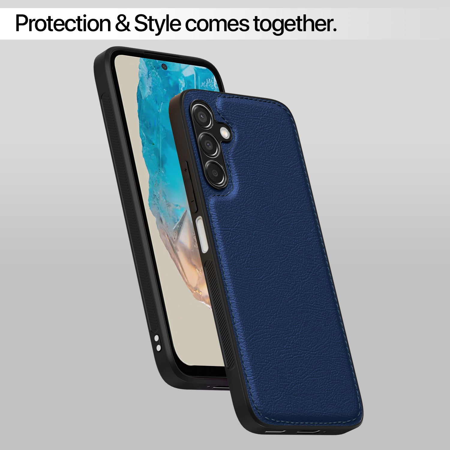 Pikkme Samsung Galaxy M35 5G Leatherback Back Case | Blue