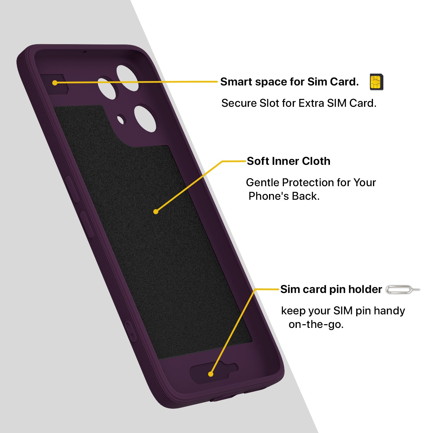 Pikkme Nothing Phone 3a Lite 5G Matte Silicone Mag-Safe Style logo (not mag-safe compatible) Back Cover (Purple)