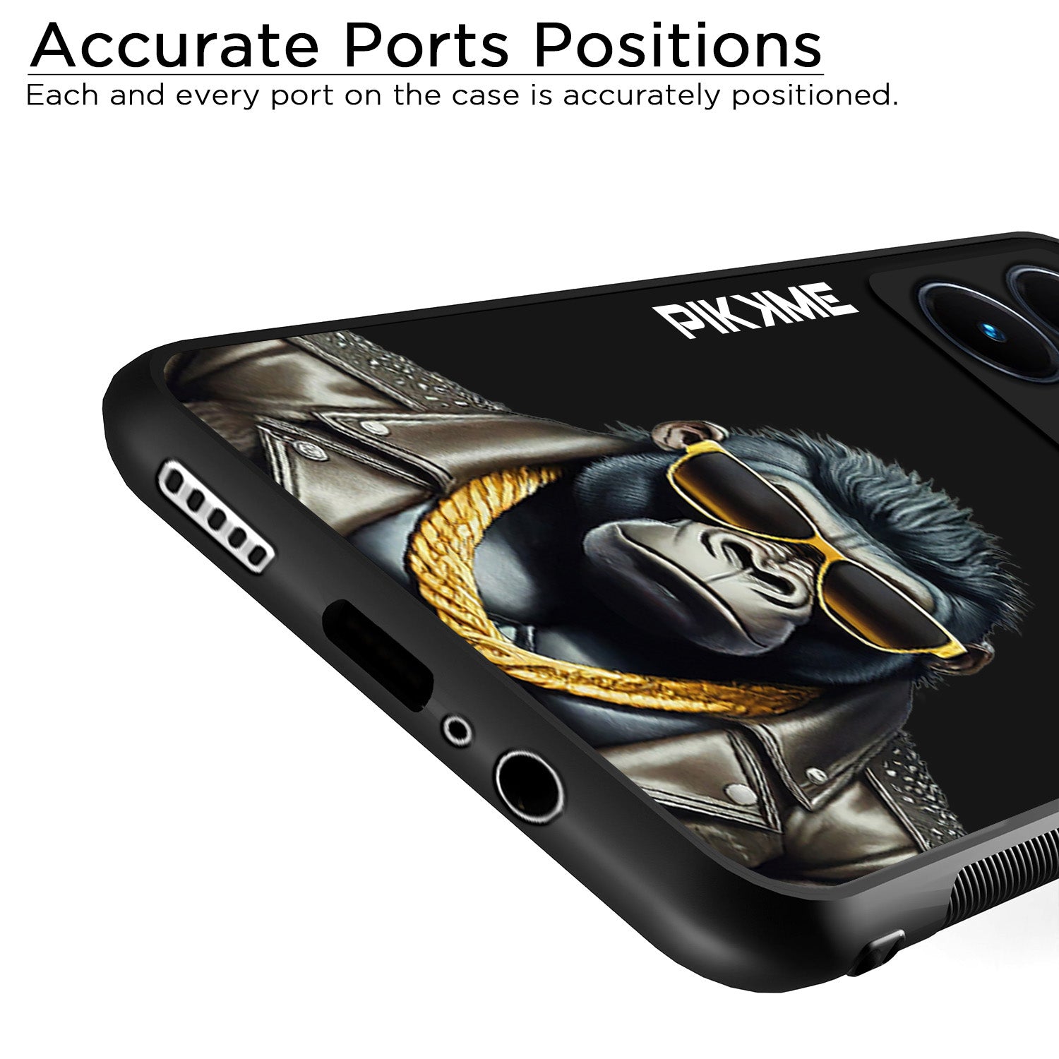 Pikkme Black Gorilla Swag Vivo Y22 Nim2 Back Cover (Design 07)