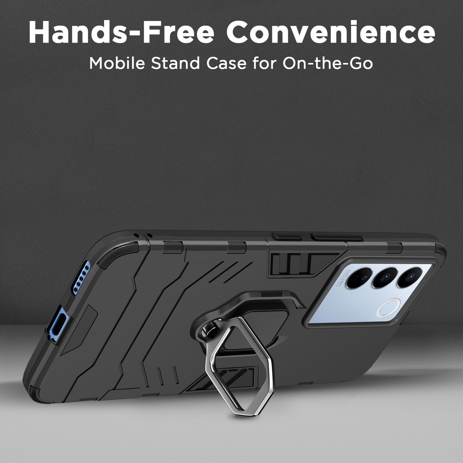 Pikkme Vivo V27 / V27 Pro 5G D5 Tough Armor Back Cover | Black
