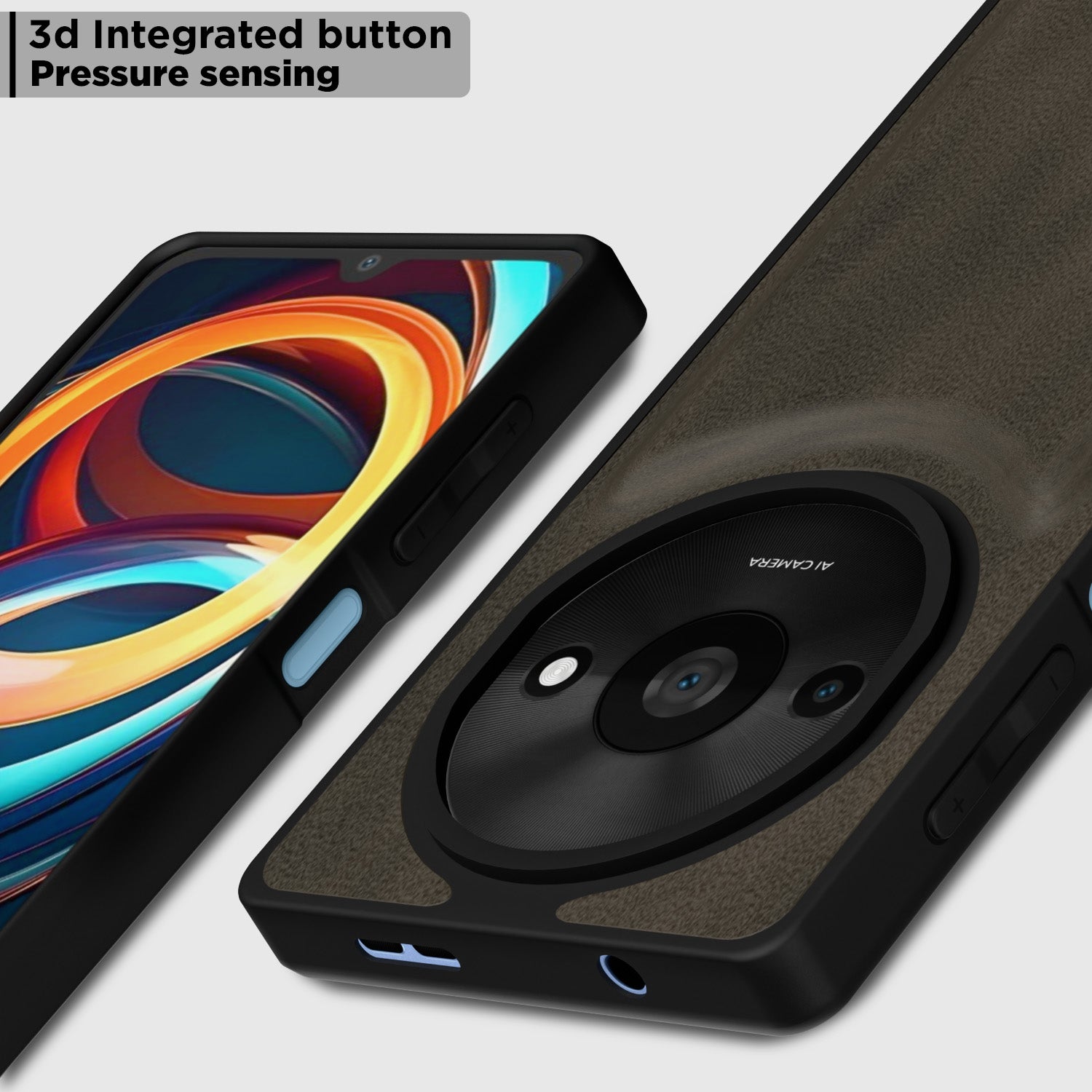 Pikkme Redmi A3 (2024) / Redmi A3x / Poco C61 Premium Leatherback Case (Brown)