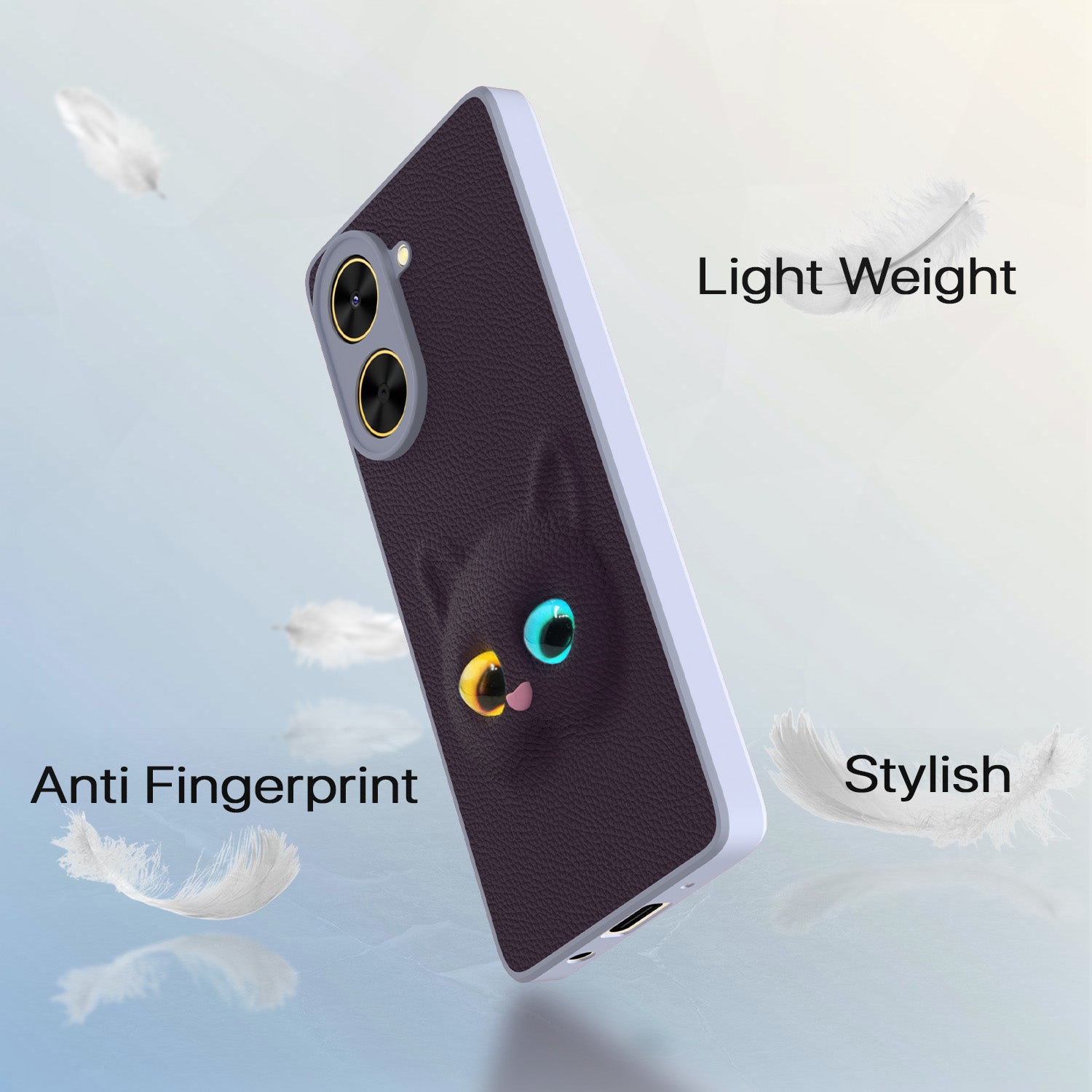 Pikkme Poco C71 / Redmi A5 Kitty Back Cover (Purple)